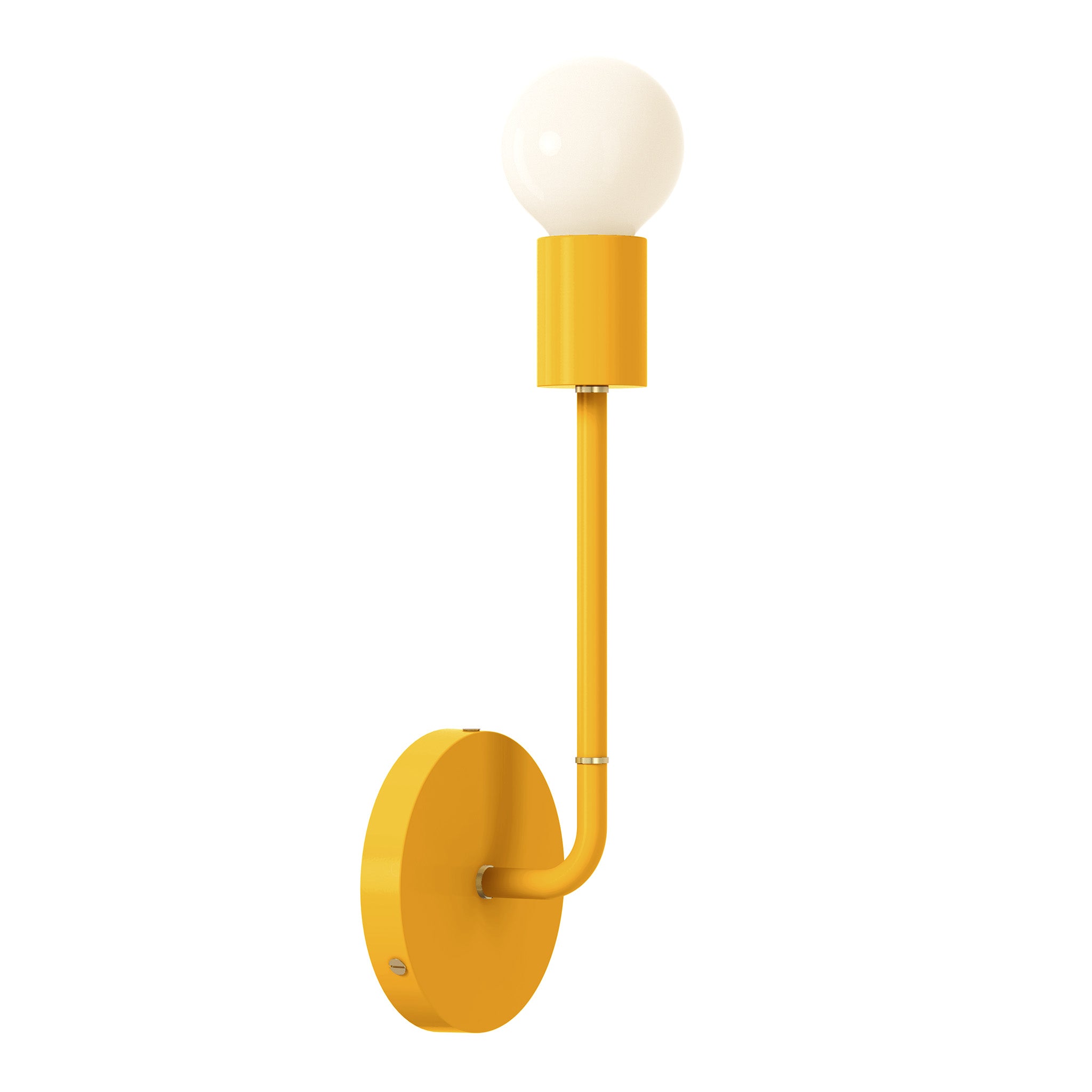 brass ochre color tall snug sconce dutton brown lighting