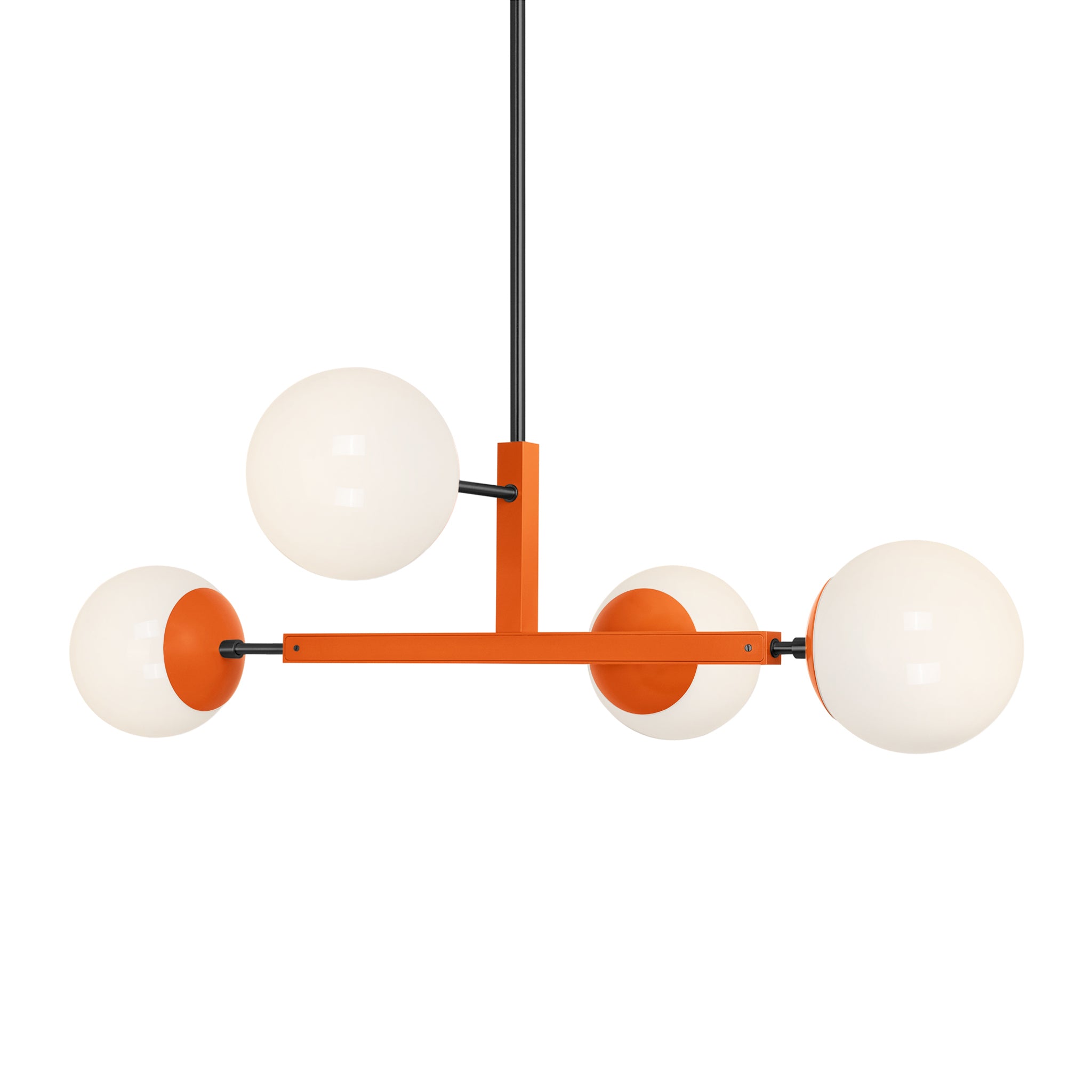Black and orange color Status chandelier 35" Dutton Brown lighting