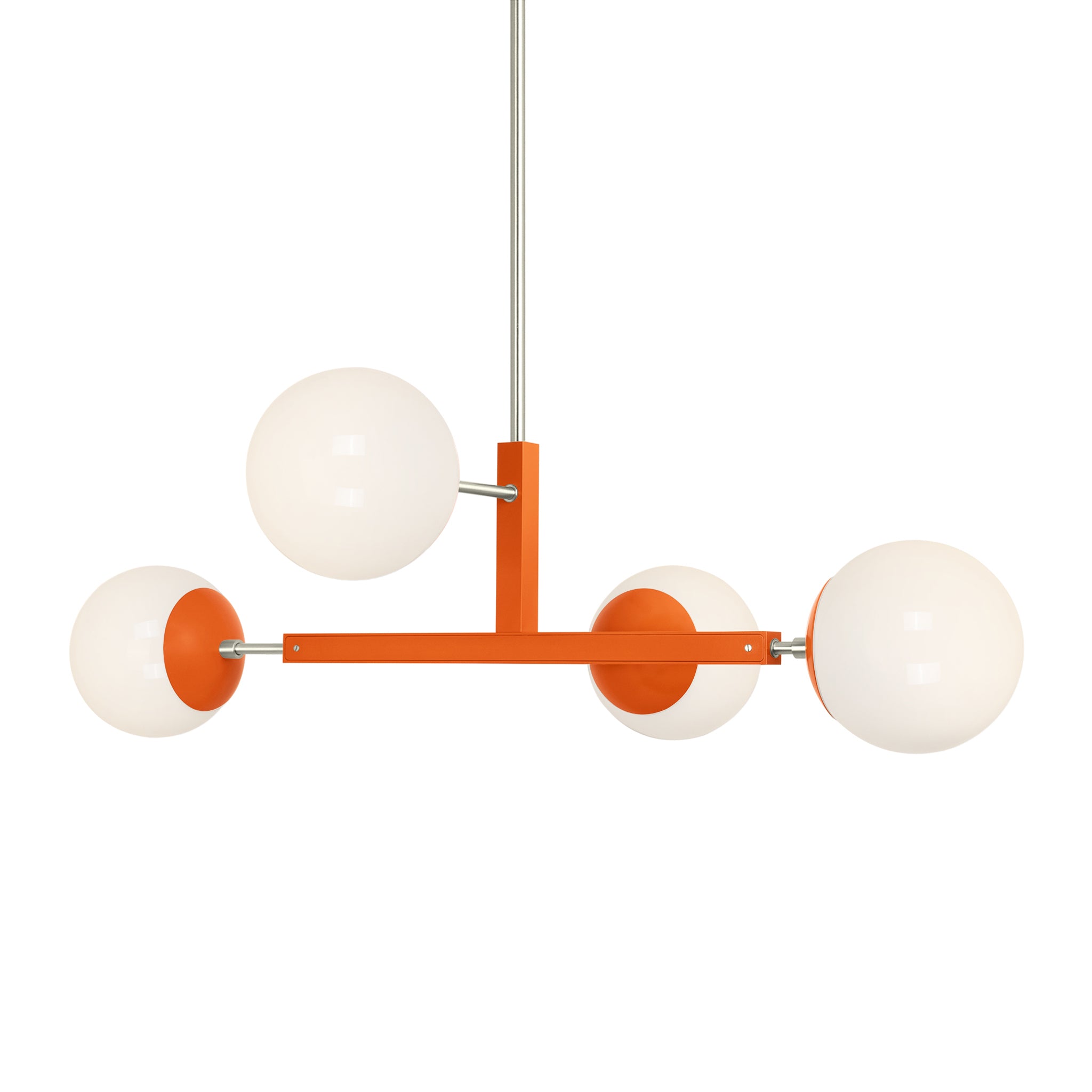 Nickel and orange color Status chandelier 35" Dutton Brown lighting