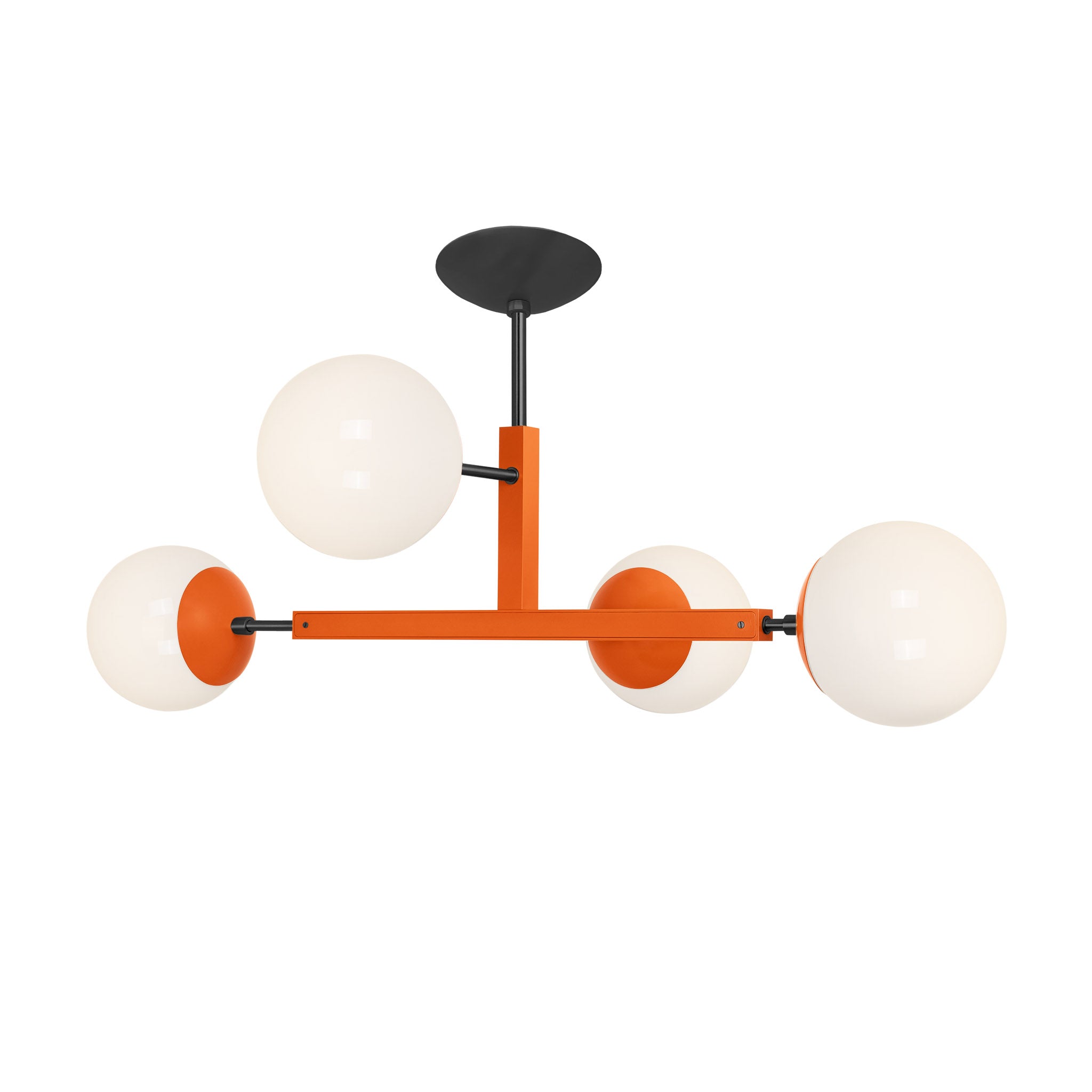 Black and orange color Status flush mount Dutton Brown lighting