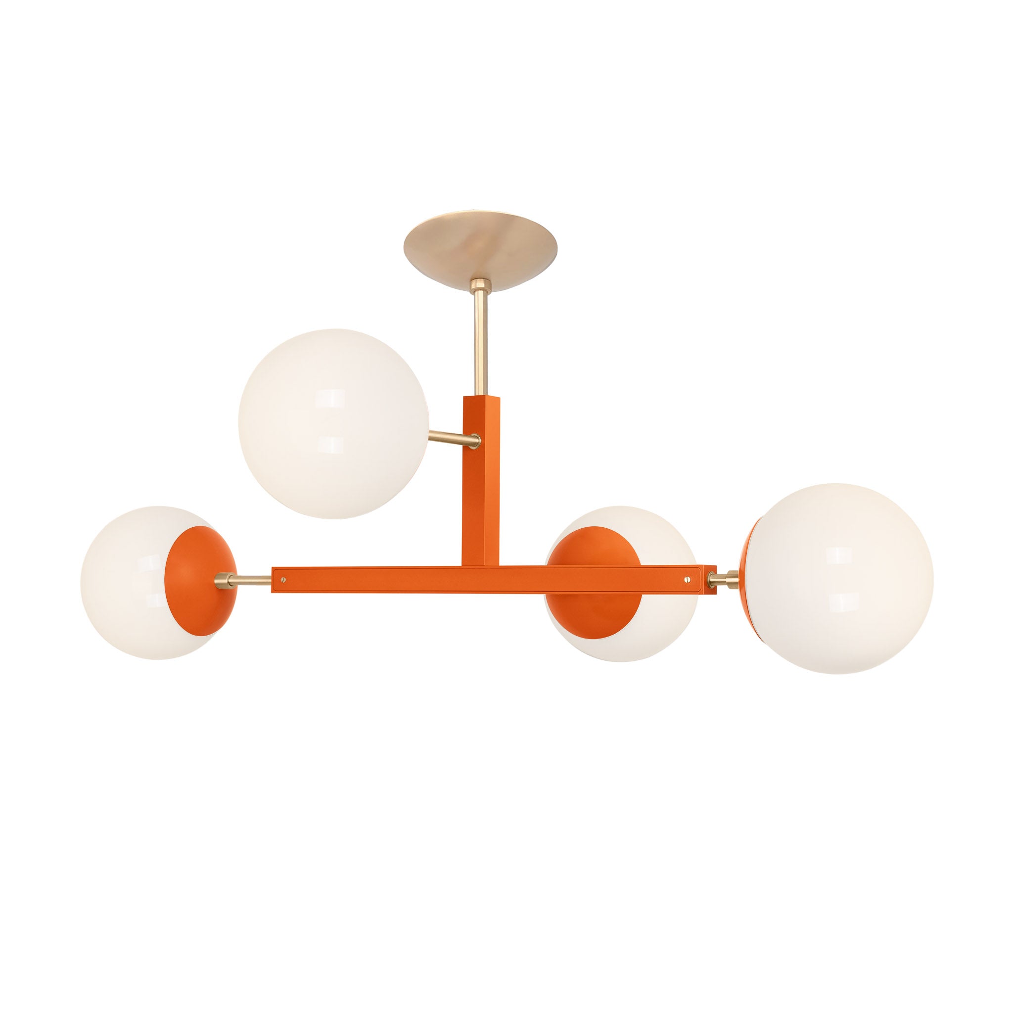 Brass and orange color Status flush mount Dutton Brown lighting
