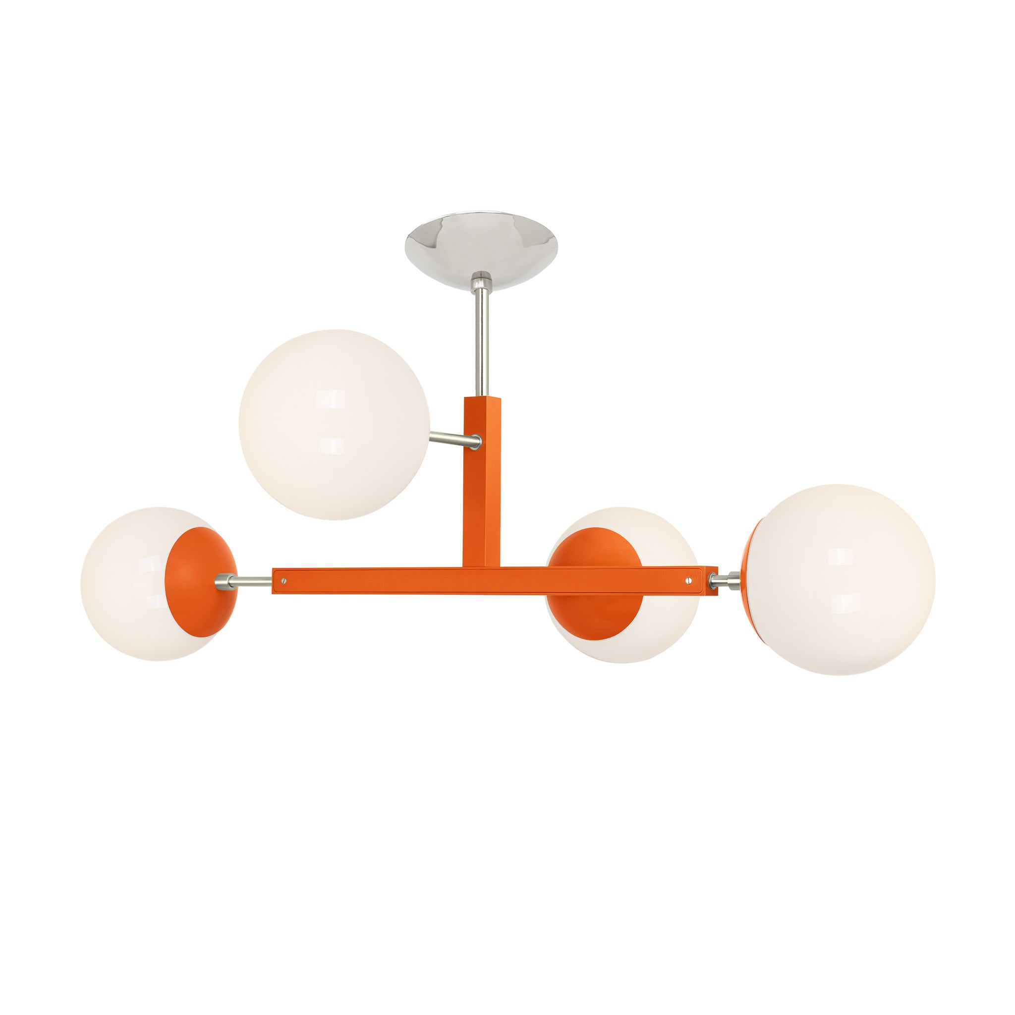 Nickel and orange color Status flush mount Dutton Brown lighting