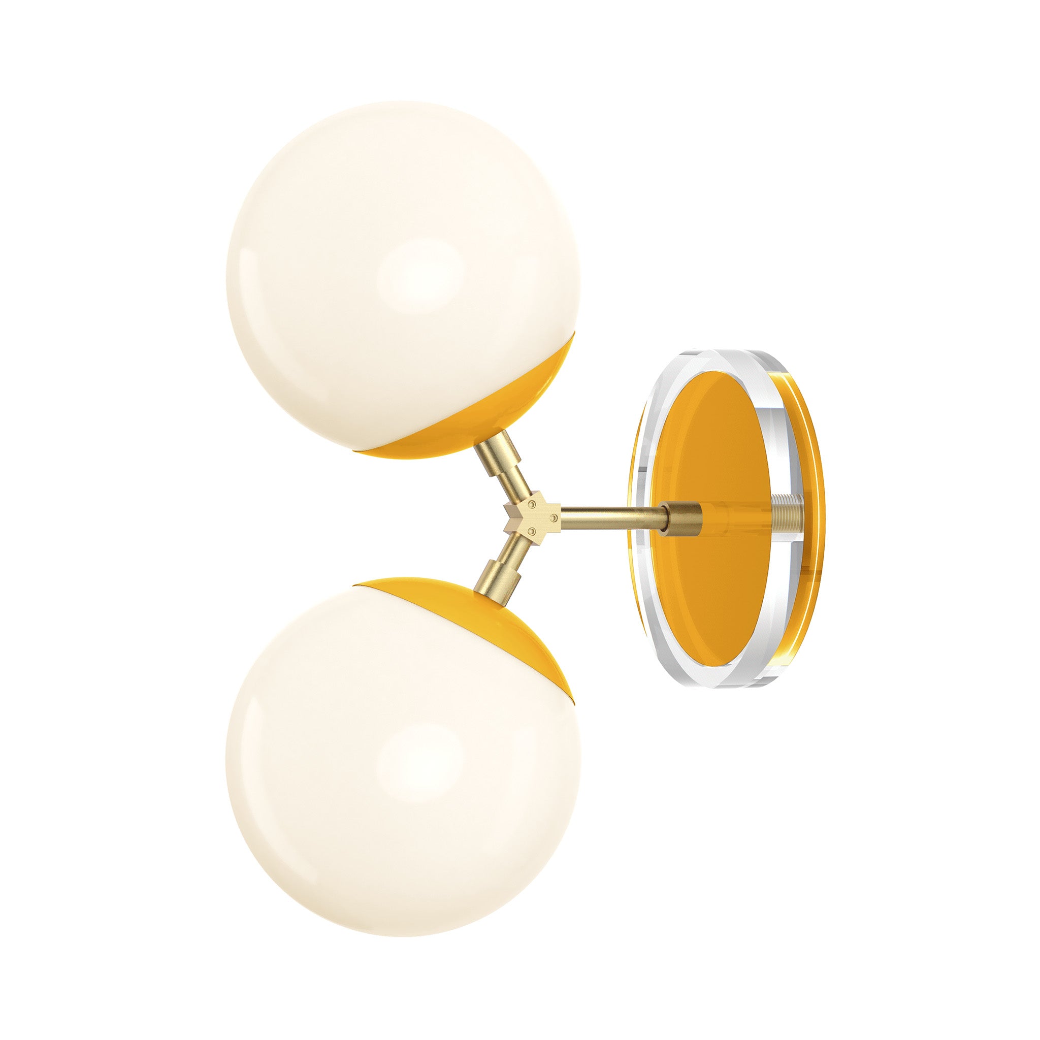 brass ochre color visage sconce 6" dutton brown lighting
