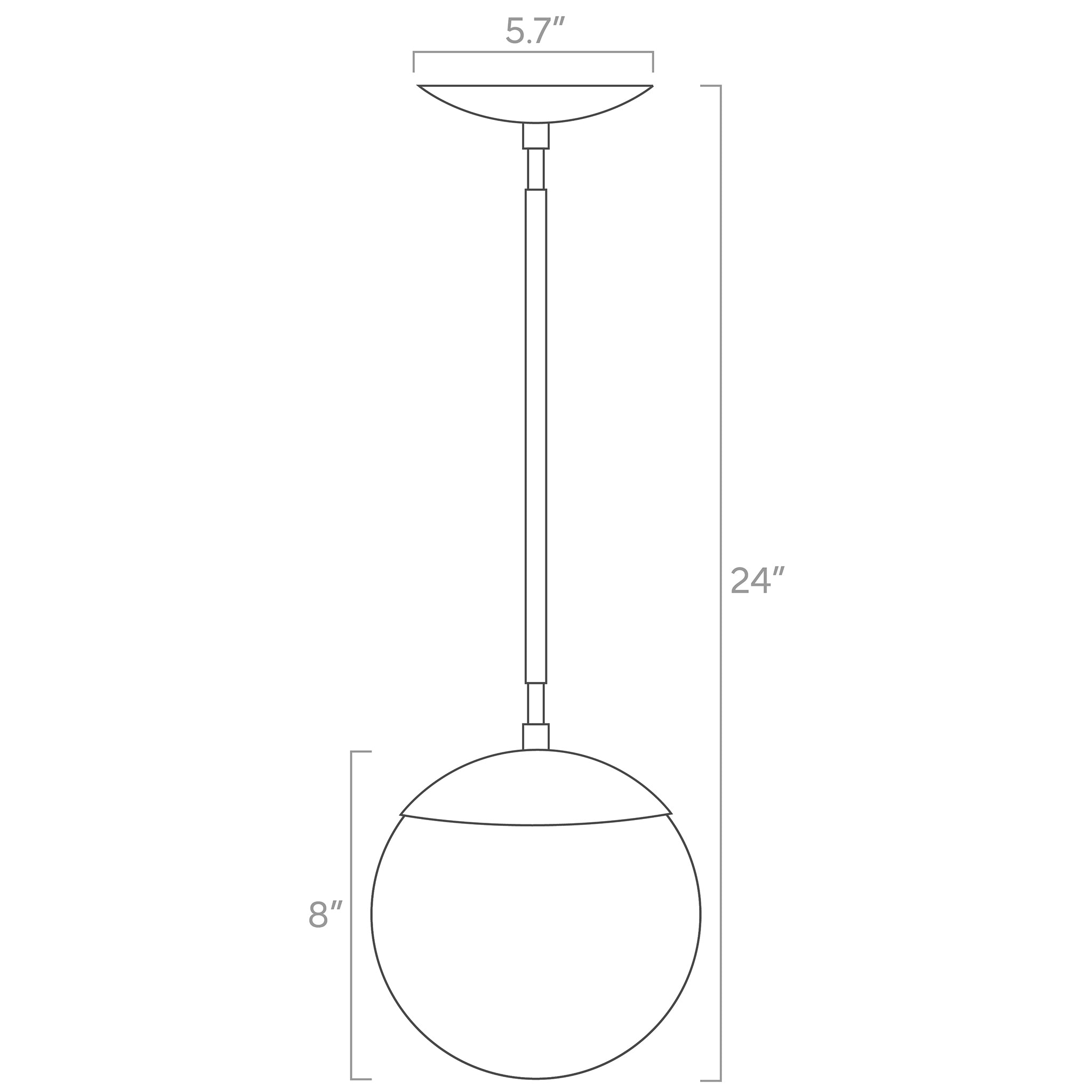 cap globe pendant 8-inch ISO drawing, dutton brown lighting