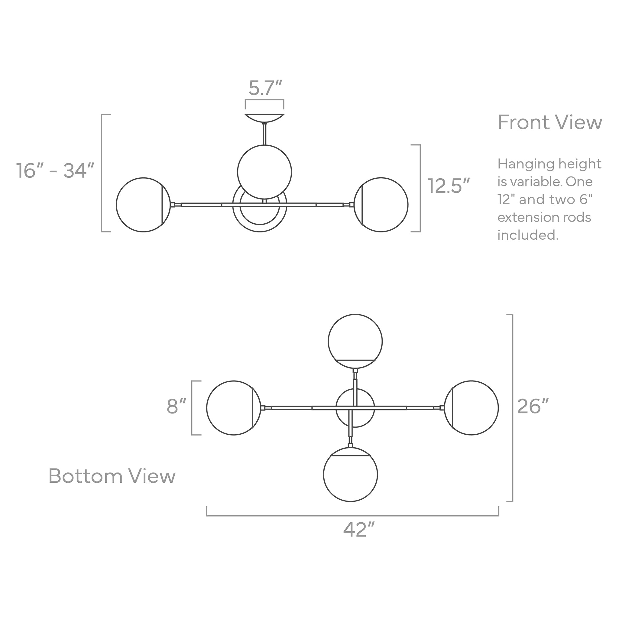 big status chandelier 42-inch ISO drawing, dutton brown lighting