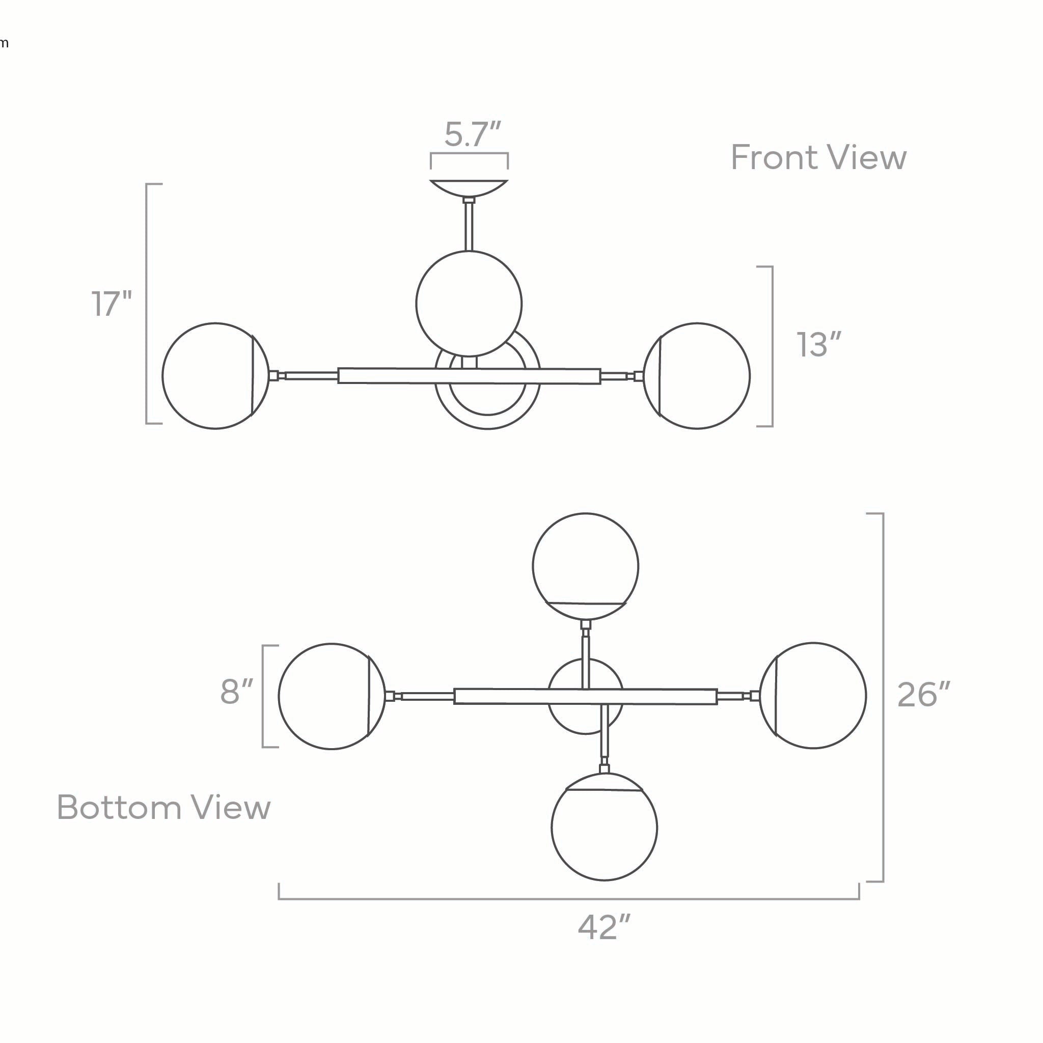 ISO drawing Big Status Flush Mount Lighting Dutton Brown