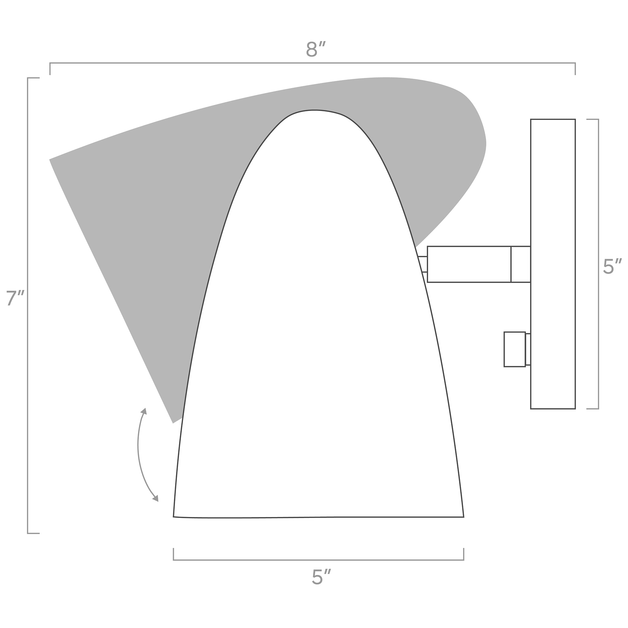 boom wall sconce no arm ISO drawing, dutton brown lighting