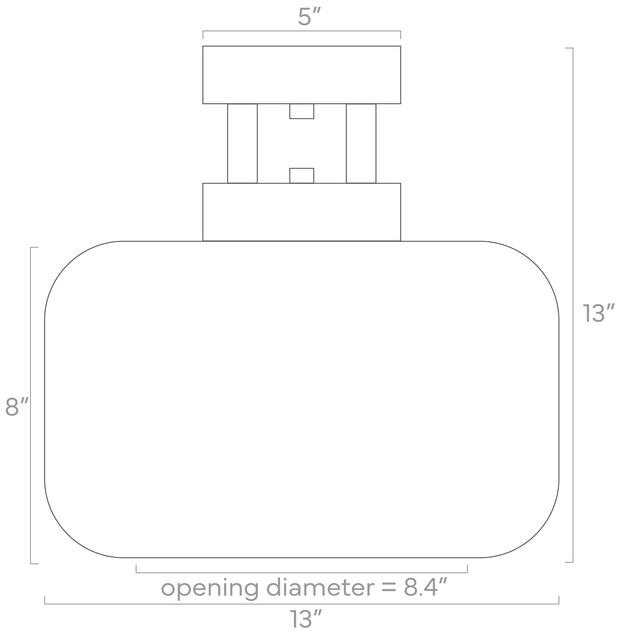 ISO drawing Maxo Flush Mount lighting Dutton Brown