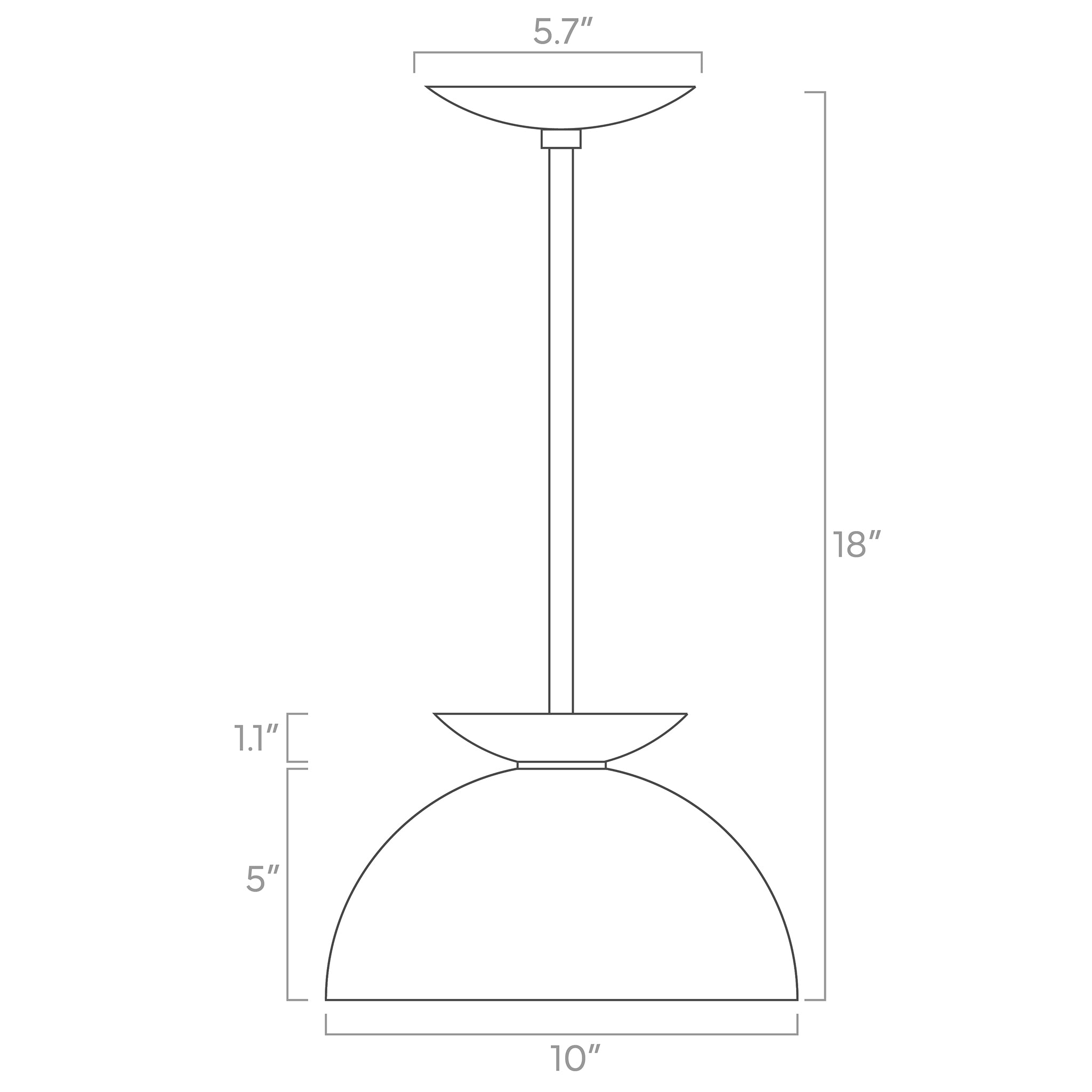 color echo dome pendant 10-inch ISO drawing, dutton brown lighting