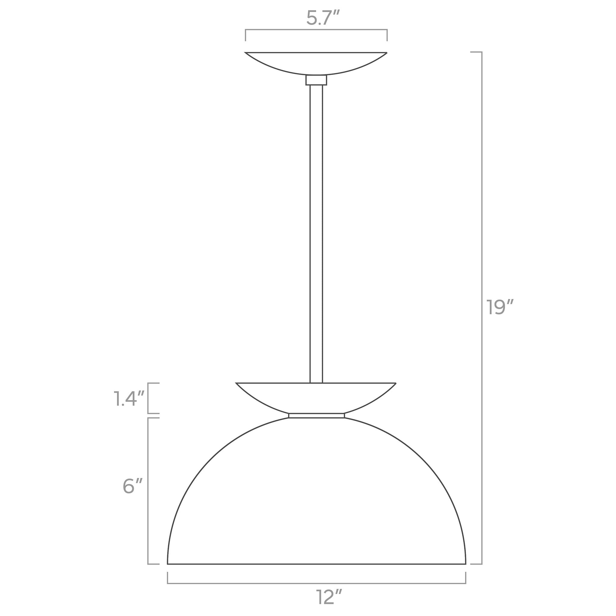 color echo dome pendant 12-inch ISO drawing, dutton brown lighting