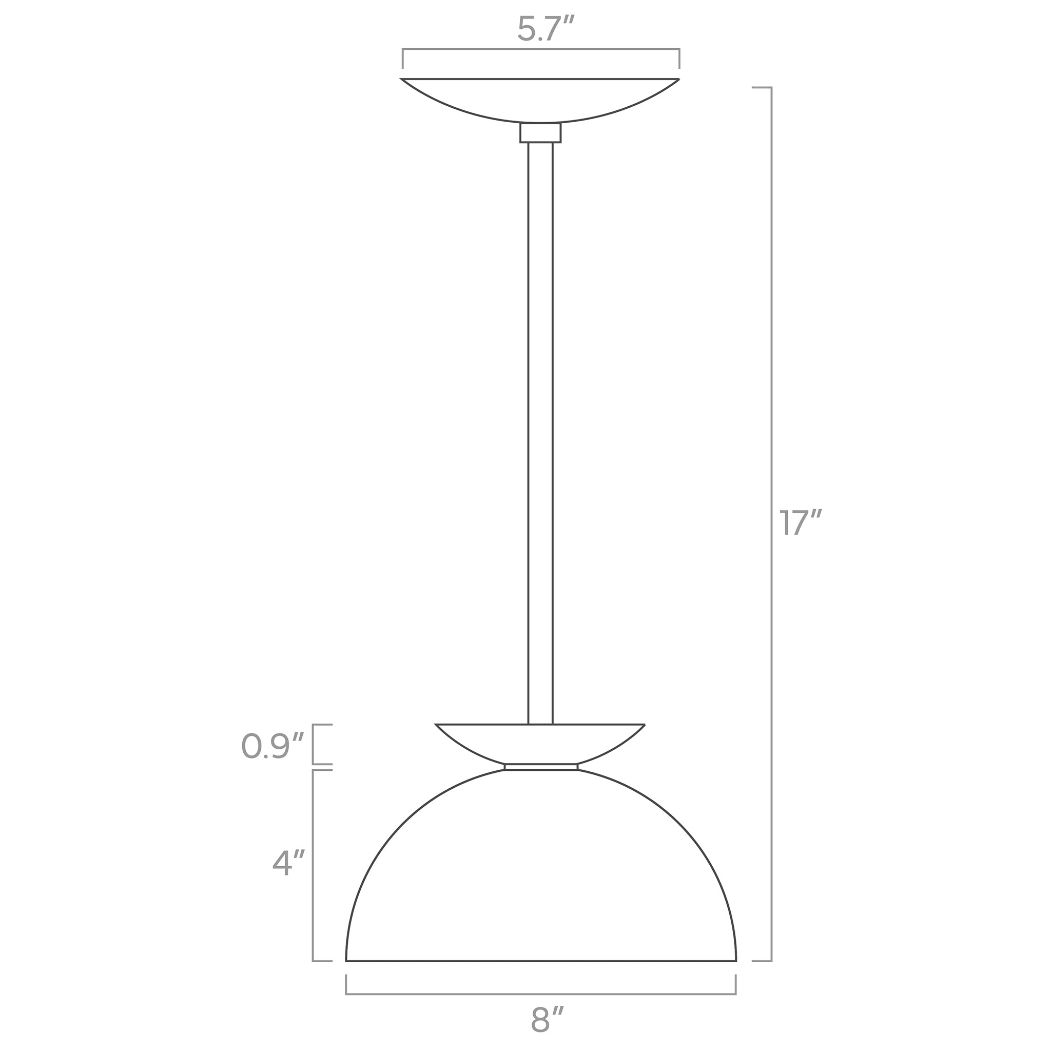 color echo pendant 8-inch ISO drawing, dutton brown lighting