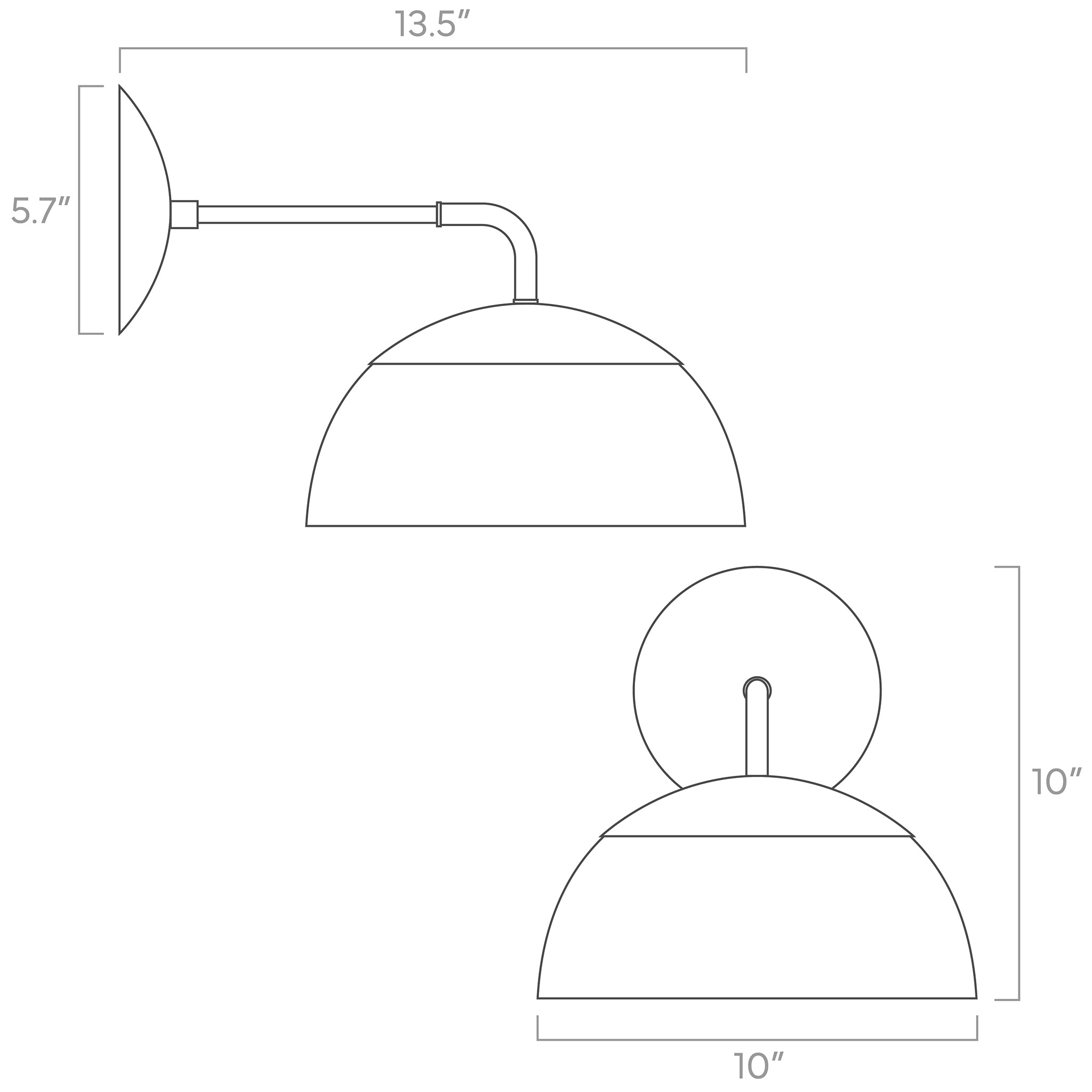 color cadbury wall sconce ISO drawing, dutton brown lighting