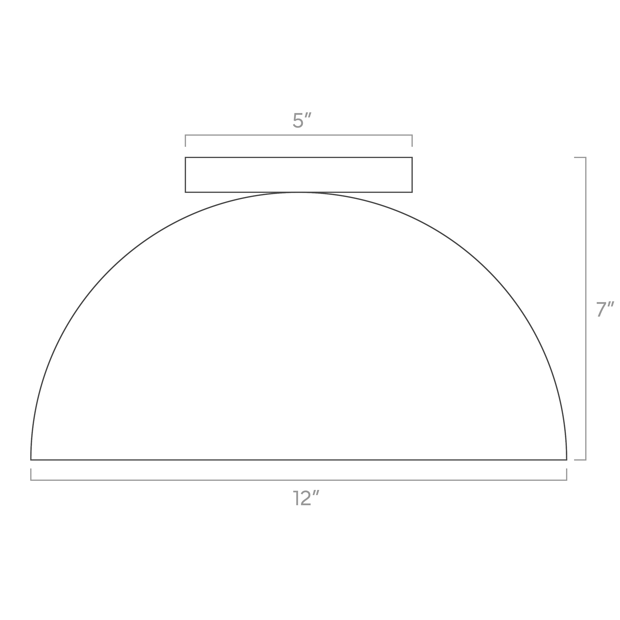 color hemi dome flush mount ISO drawing, dutton brown lighting