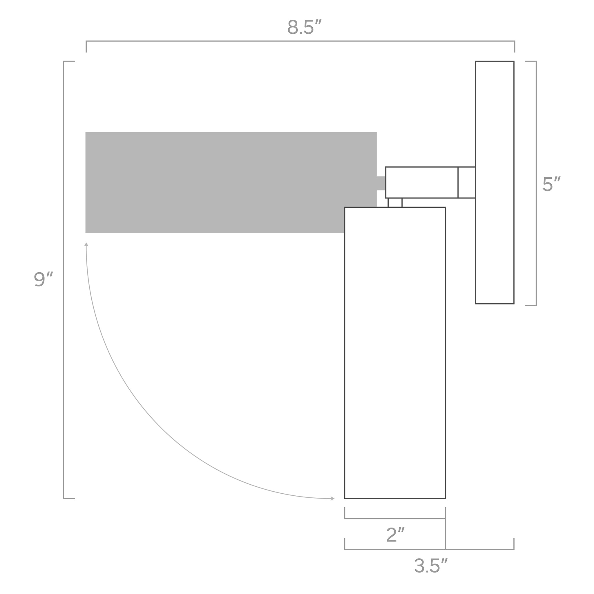 reader adjustable wall sconce no arm ISO drawing, dutton brown lighting