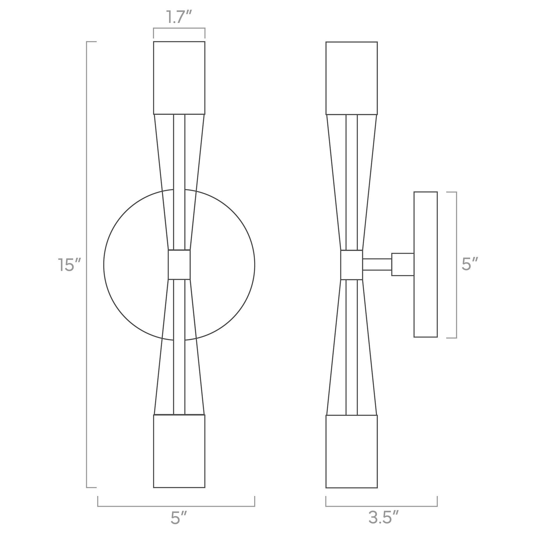 phoenix acrylic wall sconce ISO drawing, dutton brown lighting