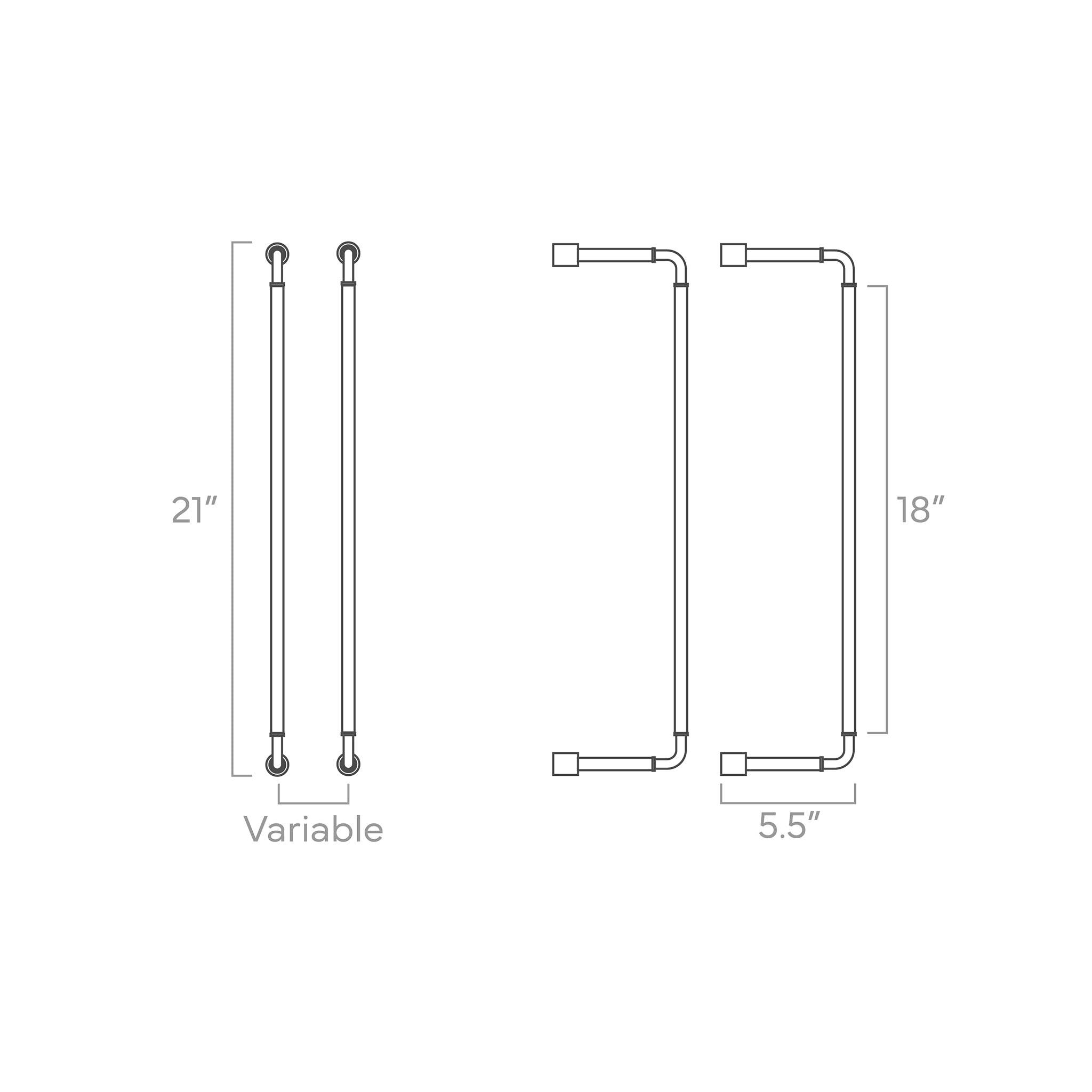 throne towel rack 18-inches ISO drawing, dutton brown hardware