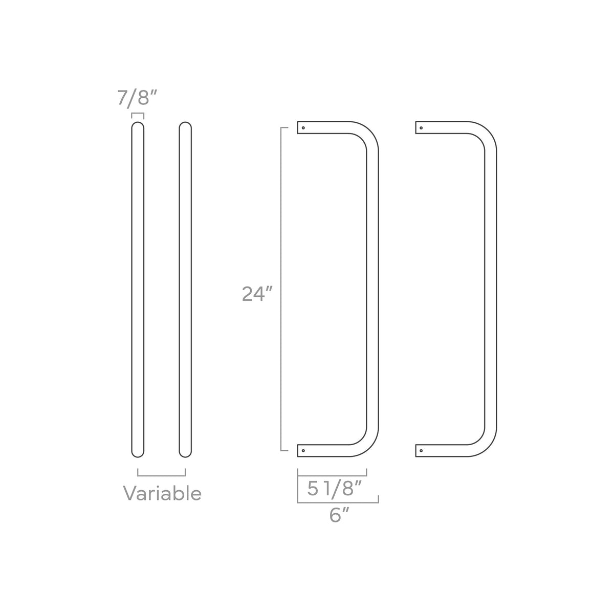 ISO drawing color Beyond towel rack 24" Dutton Brown hardware