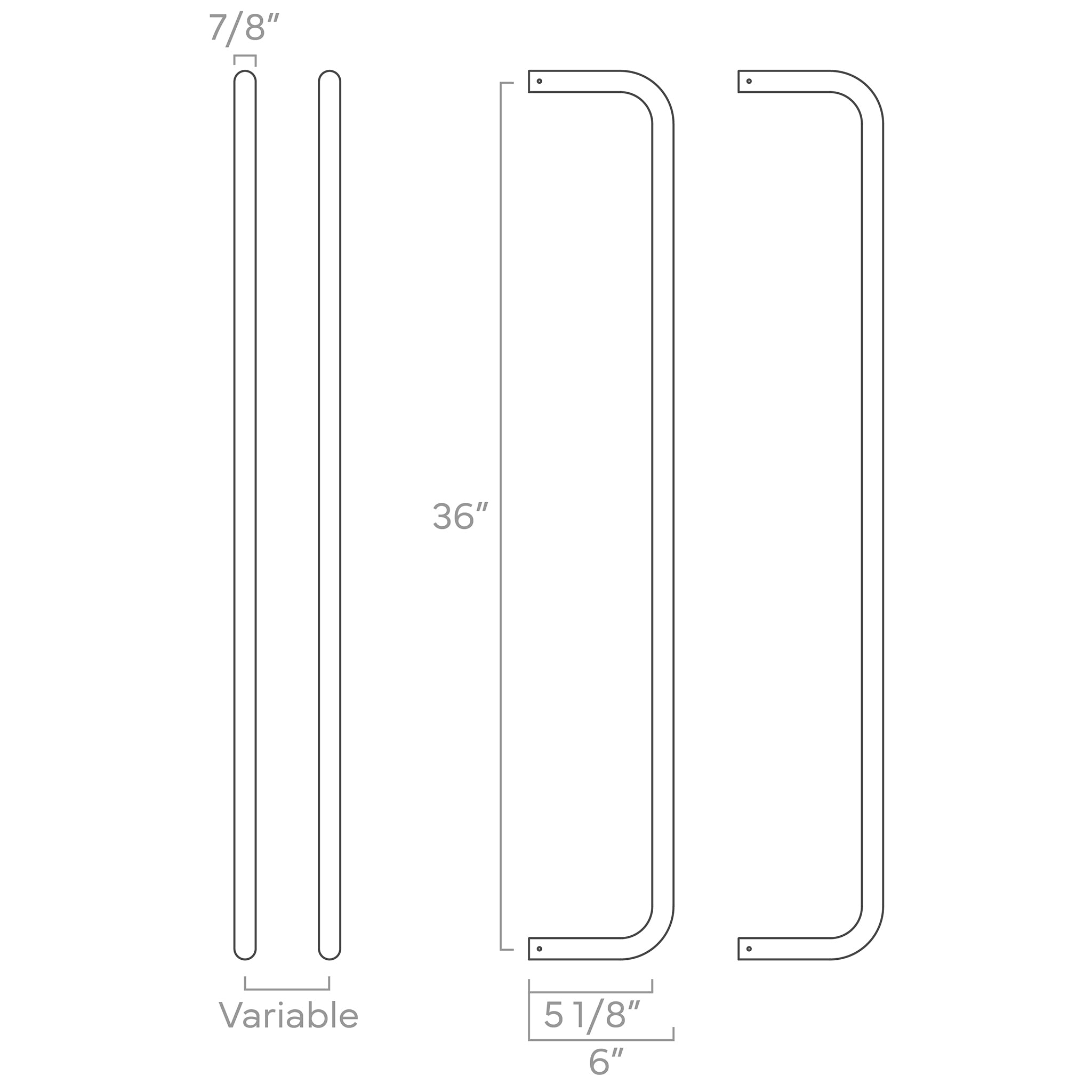 color beyond towel rack 36-inches ISO drawing, dutton brown hardware