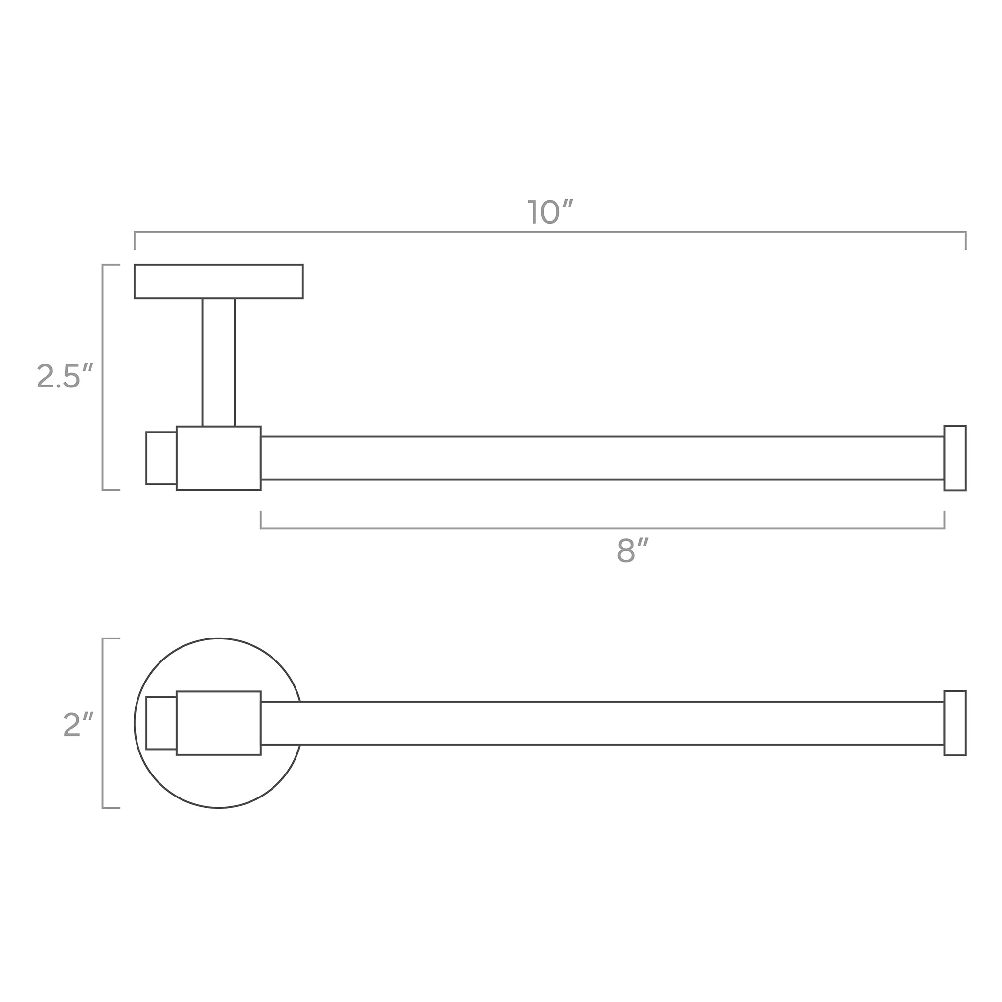 persona hand towel bar ISO drawing, dutton brown hardware