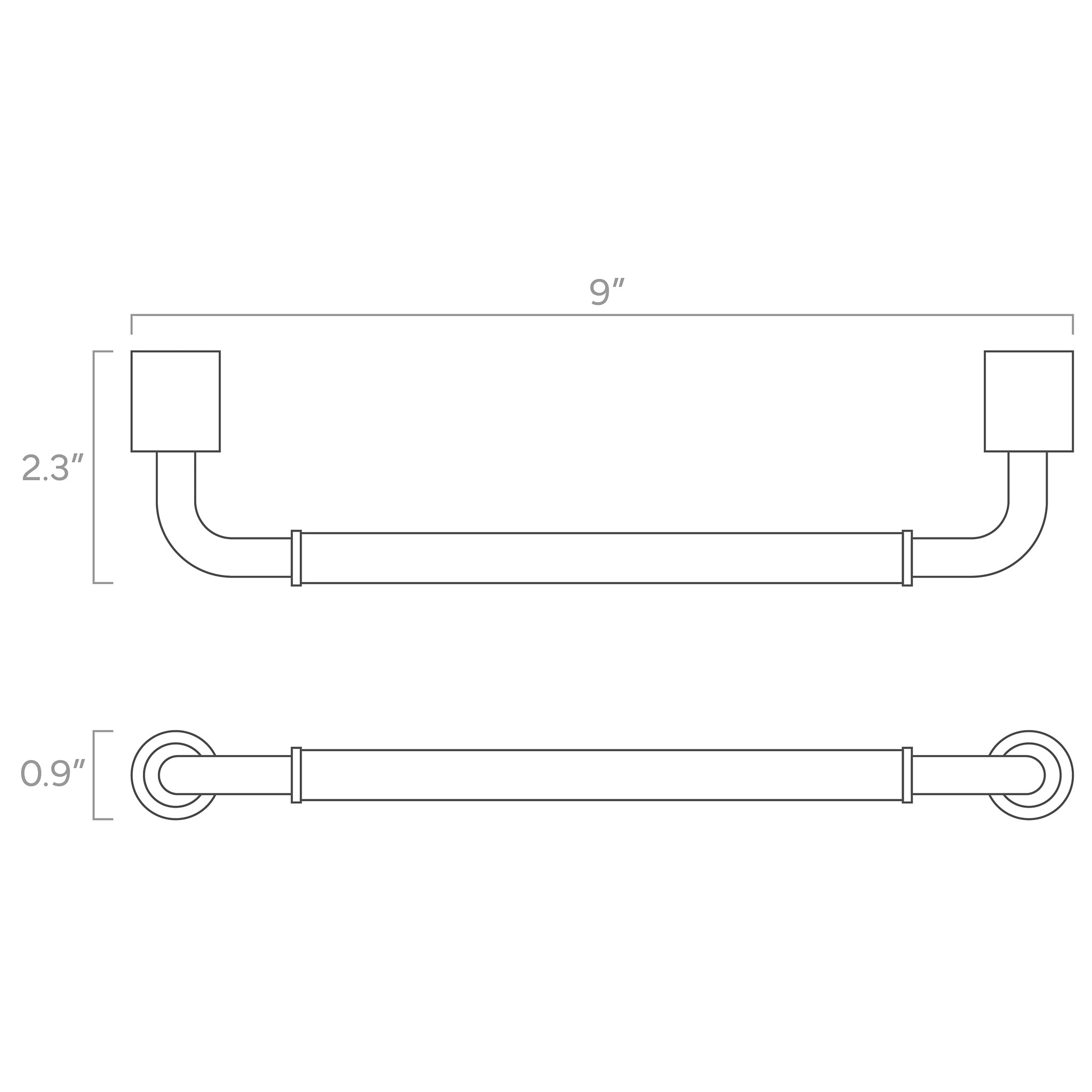 throne hand towel bar ISO drawing, dutton brown hardware