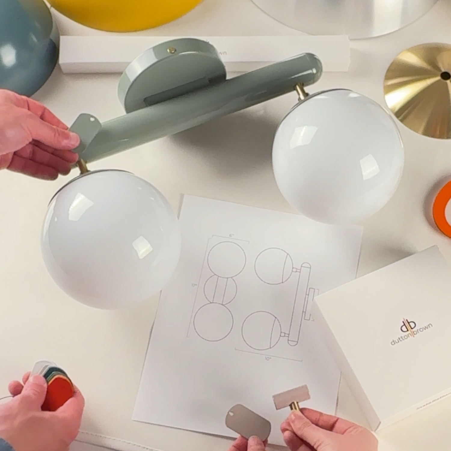 Product showcase with color samples
