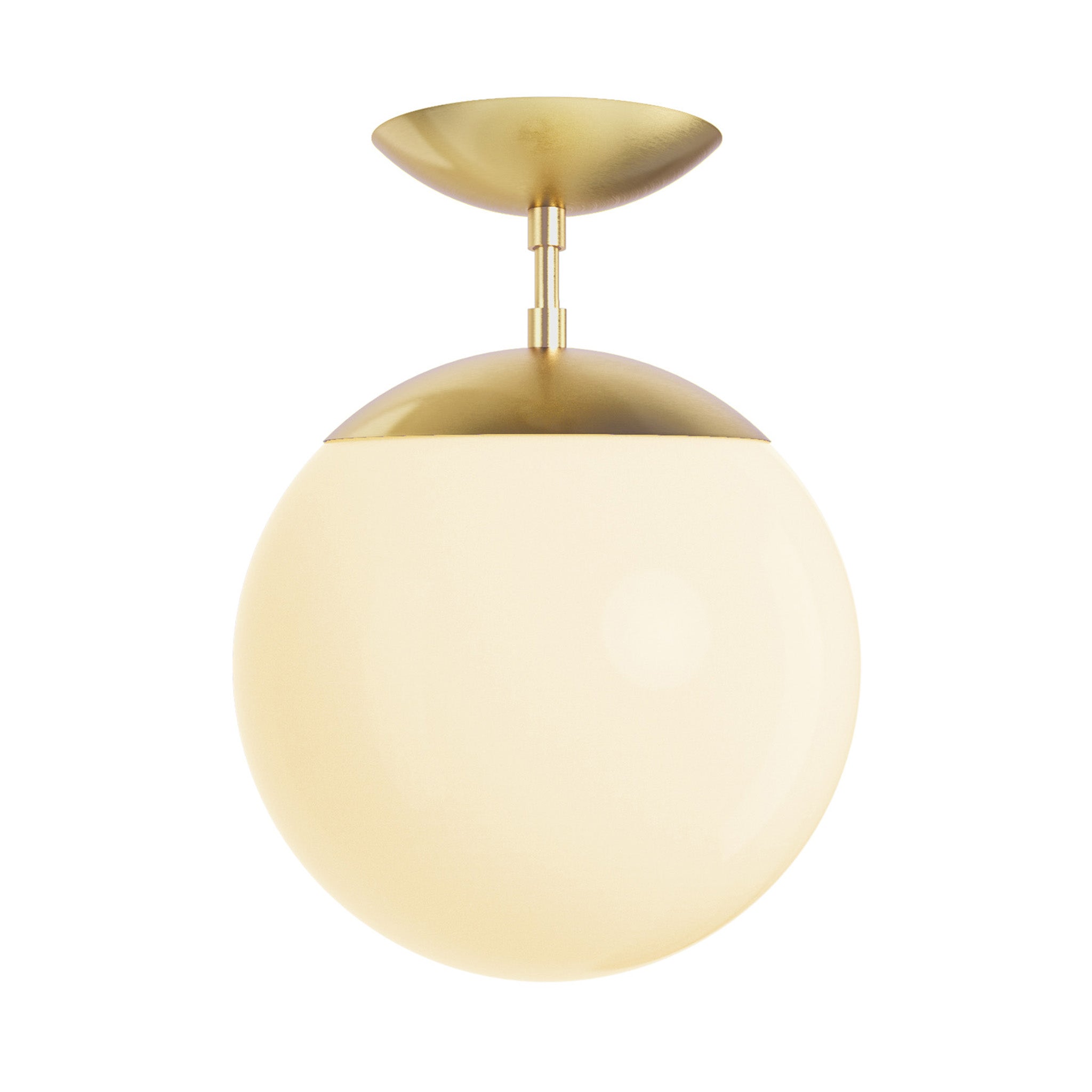 Brass cap globe flush mount 10" dutton brown lighting