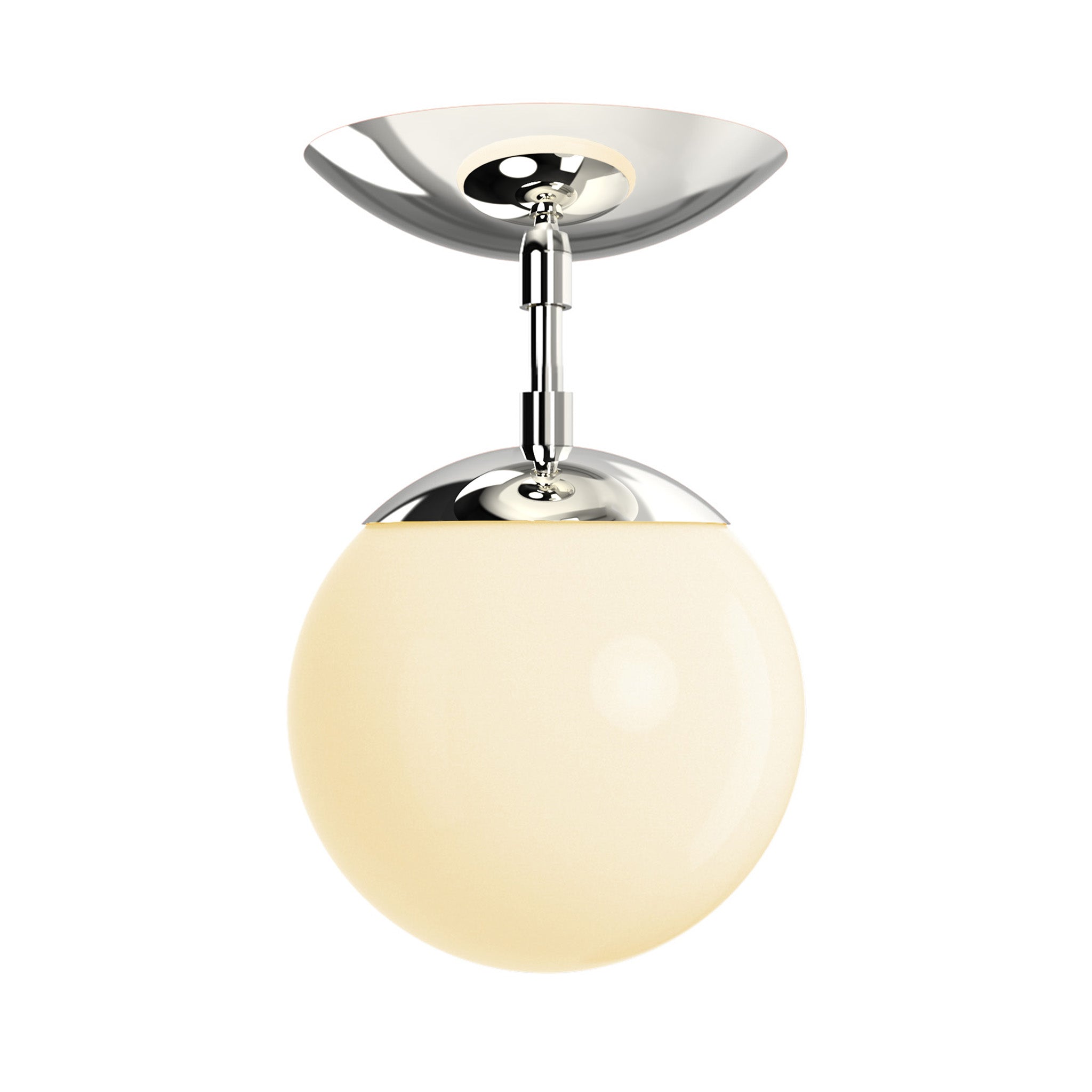 Polished nickel cap globe flush mount 6" dutton brown lighting