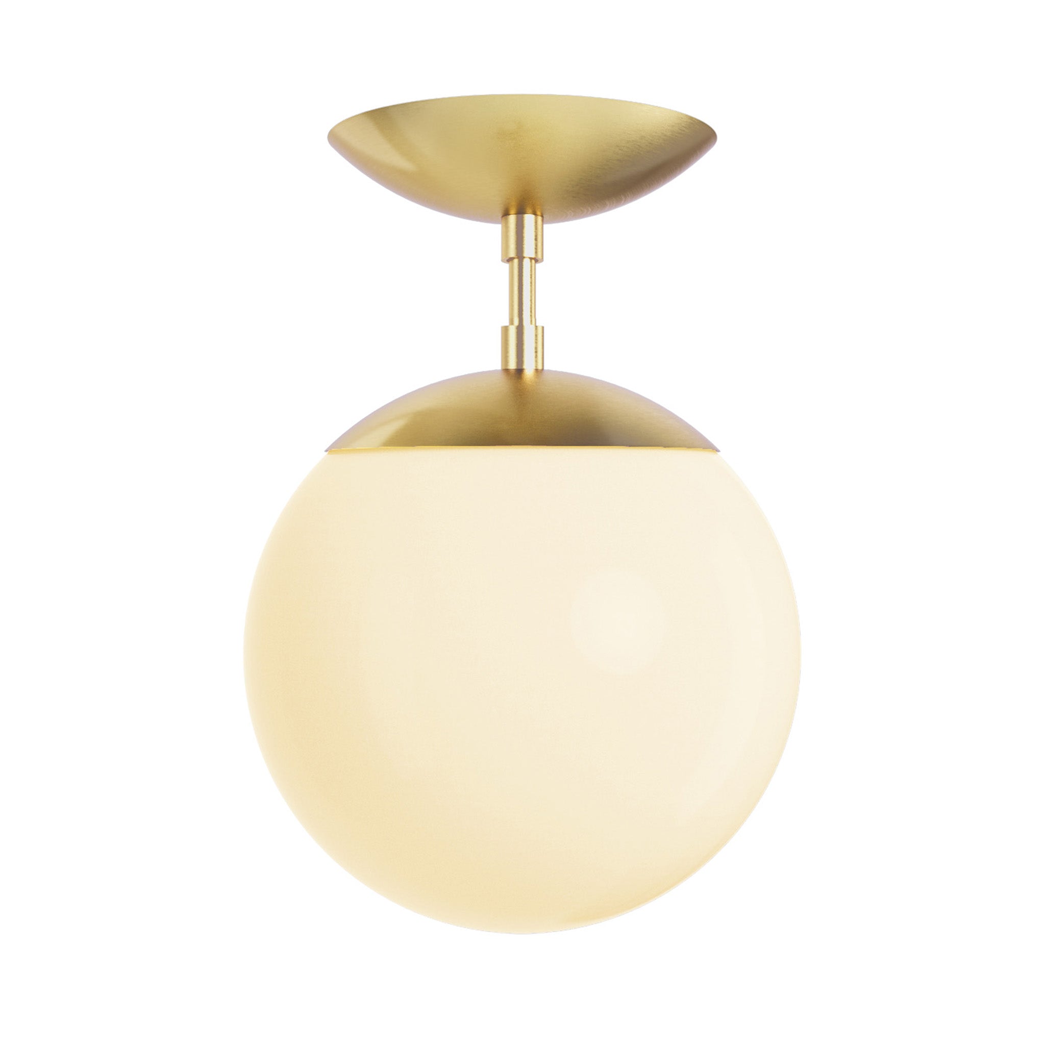 Brass cap globe flush mount 8" dutton brown lighting