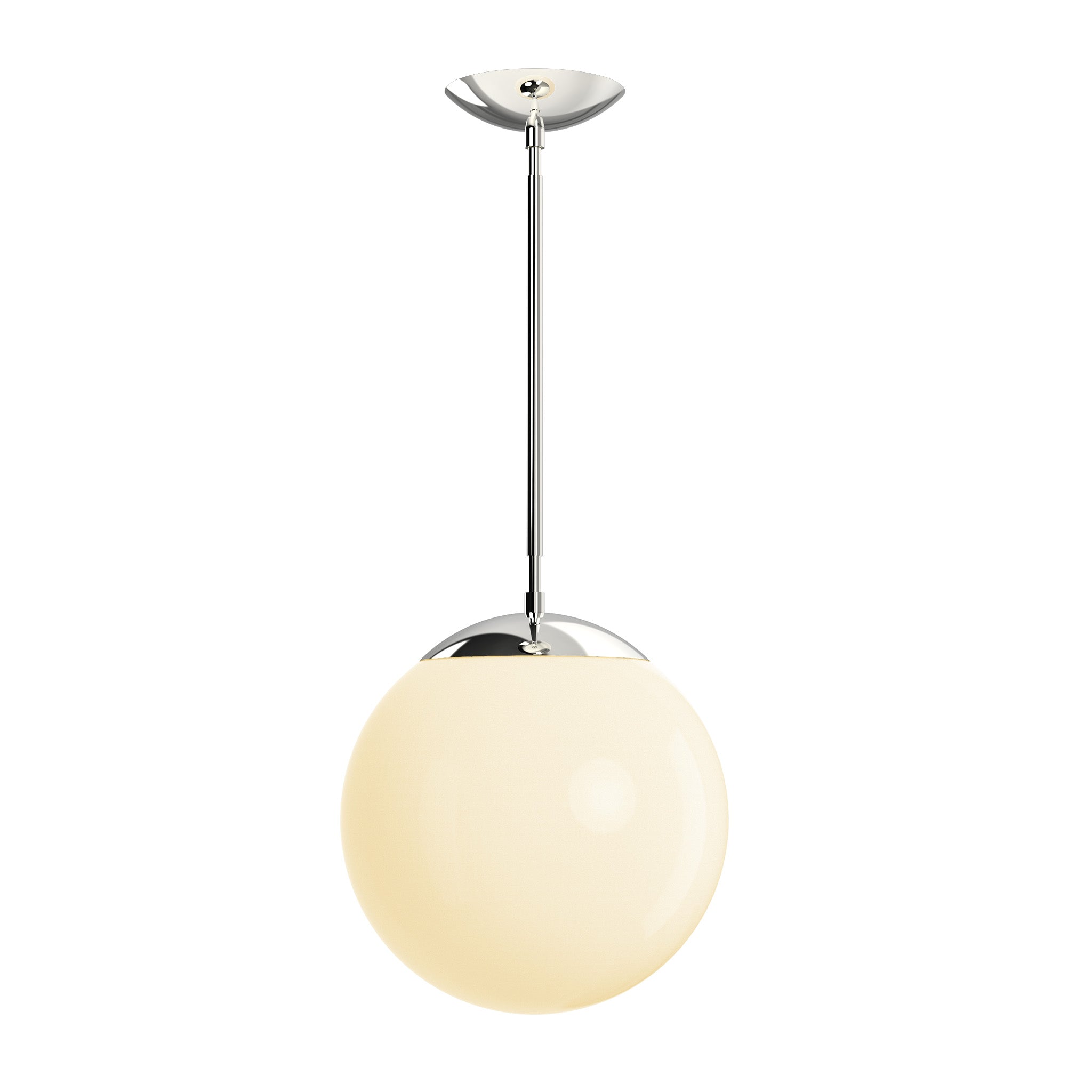 Polished nickel cap globe pendant 12" dutton brown lighting