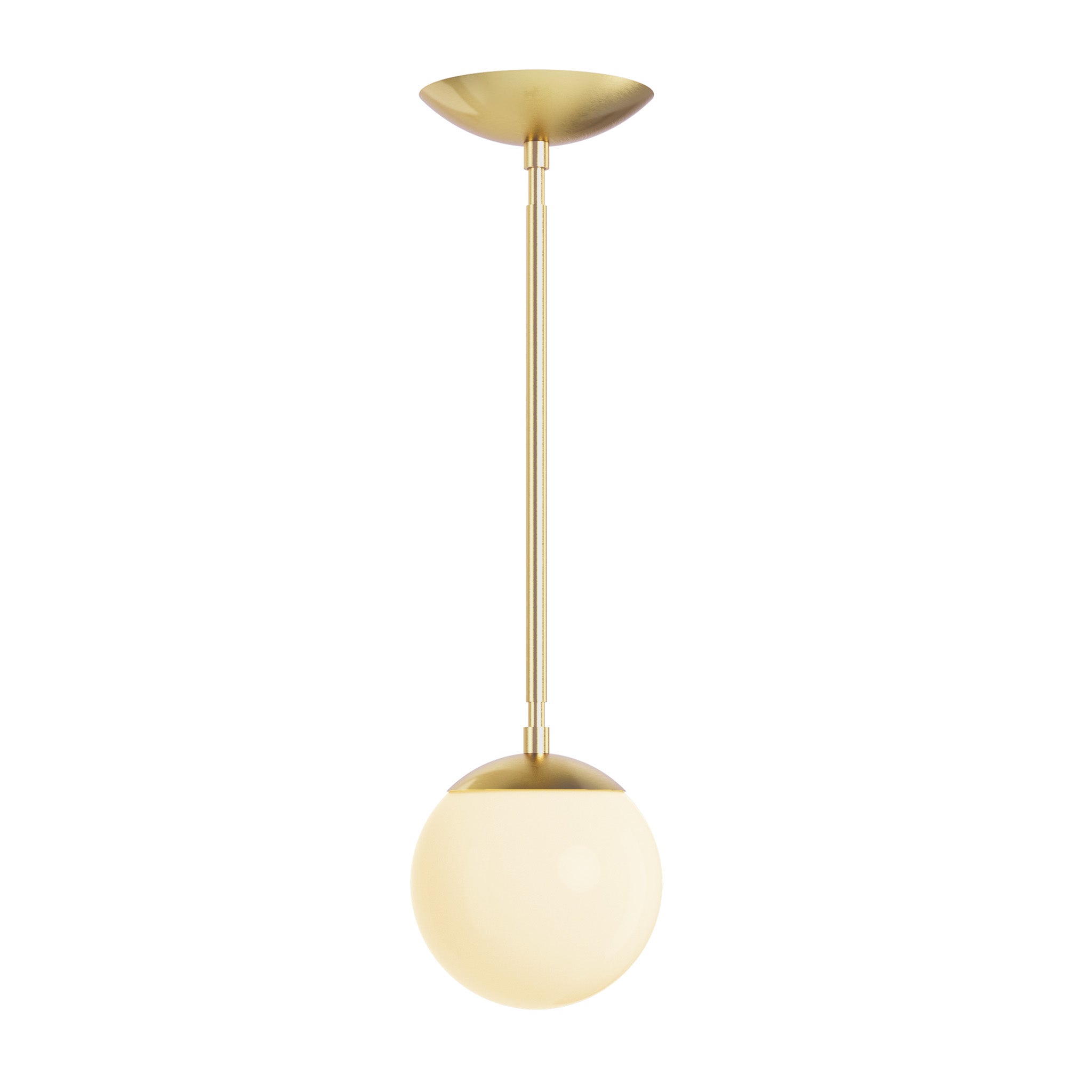 Brass cap white globe pendant 6" dutton brown lighting