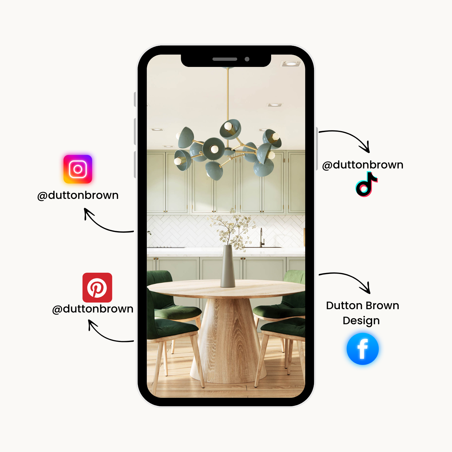 Phone with social media handles