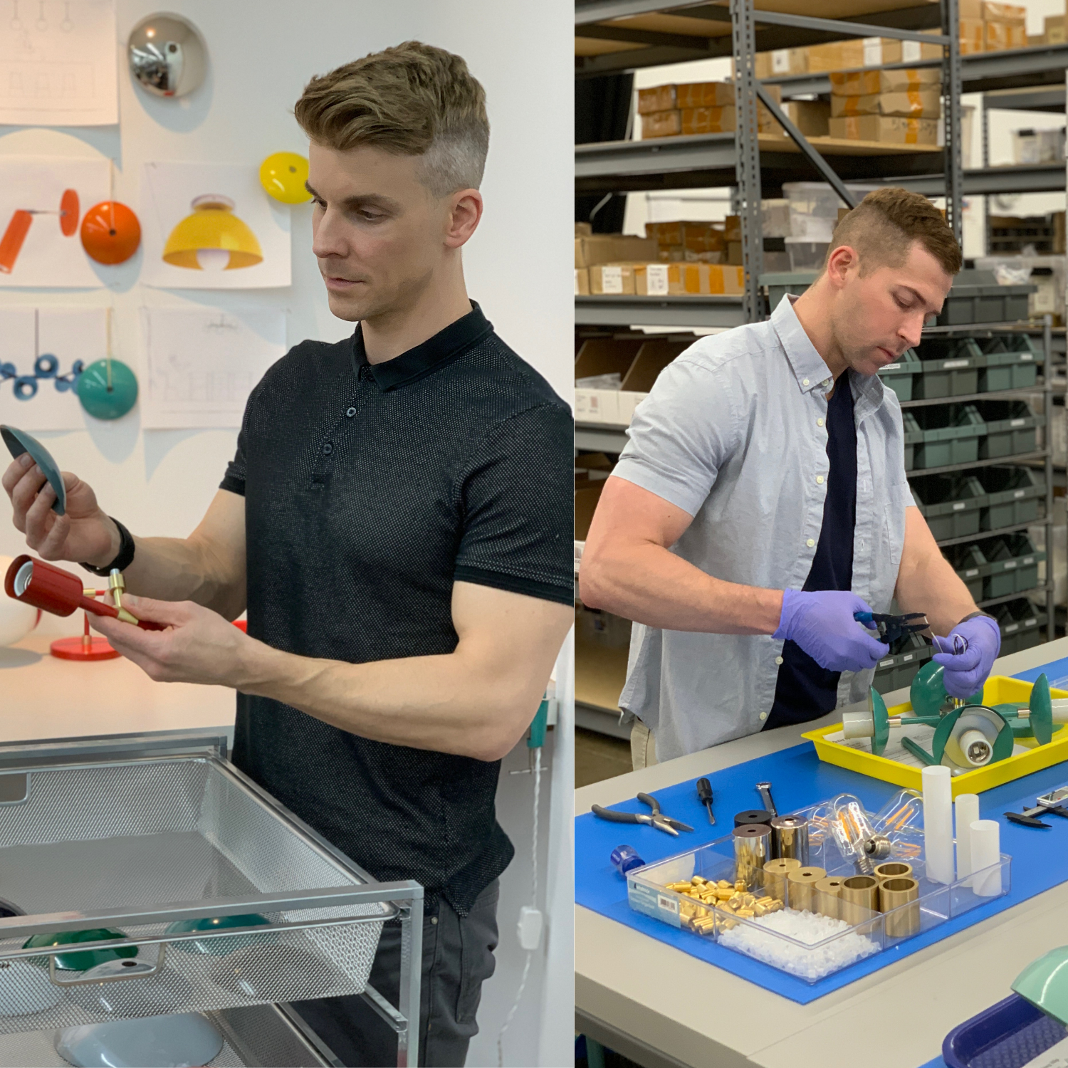 Dutton Brown's Owners, Thomas and Zach, working on the production floor