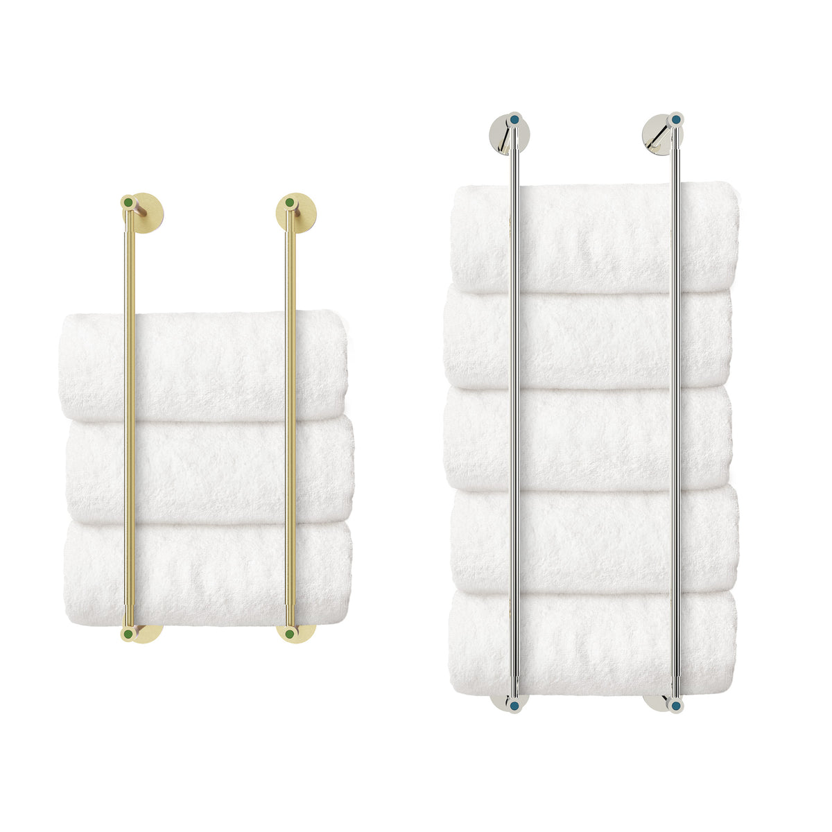 Head towel rack 18 inch and 24 inch size comparison Dutton Brown