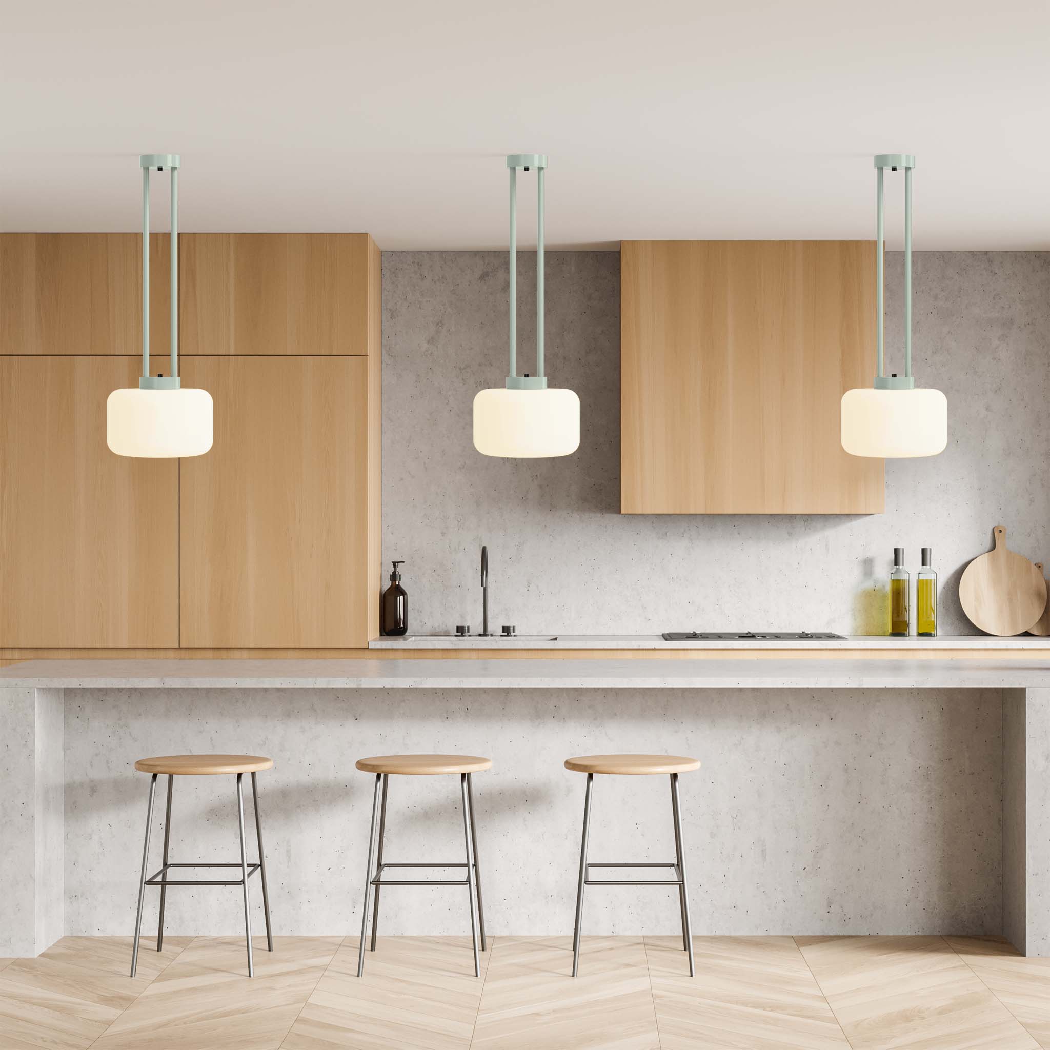 Maxo Pendants black spa kitchen island scene Dutton Brown