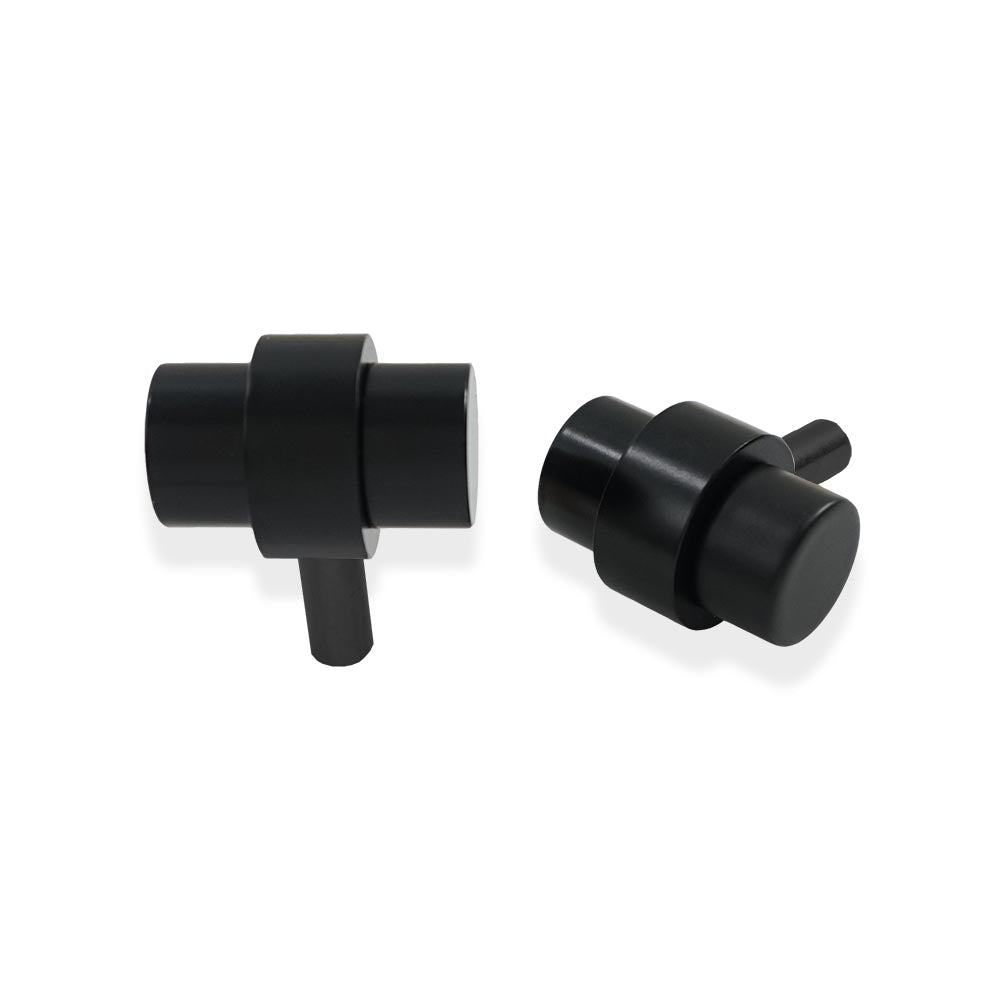 Persona knob hardware in black finish — Dutton Brown.