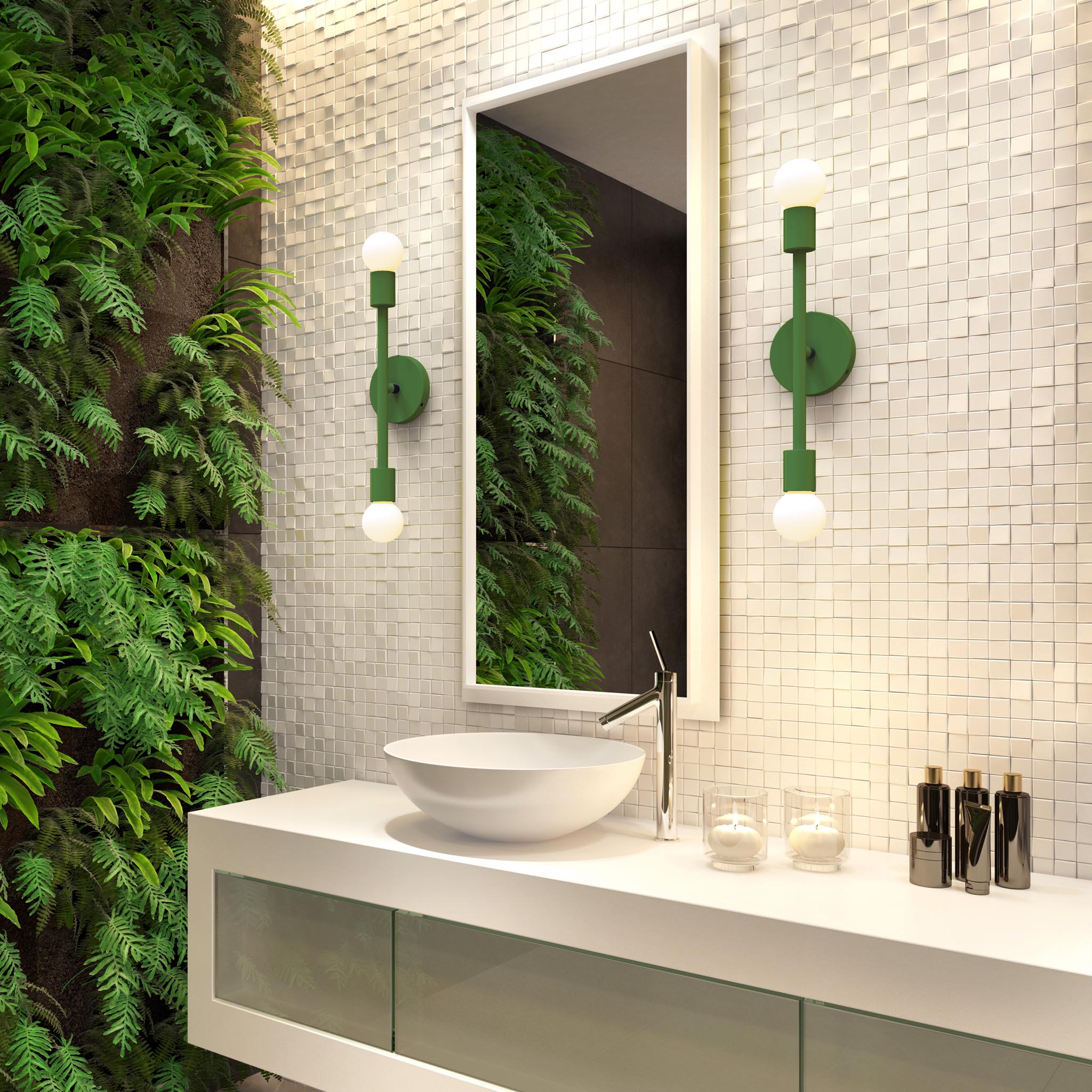 Black and python green pilot bathroom vanity wall sconce dutton brown lighting _hover