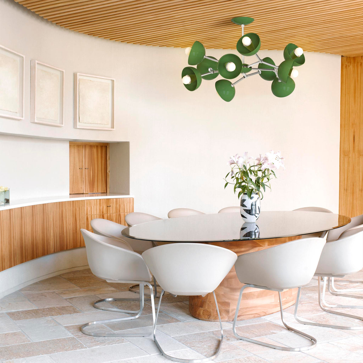 Nickel and Python green Color Alegria Flush mount dining room dutton brown lighting