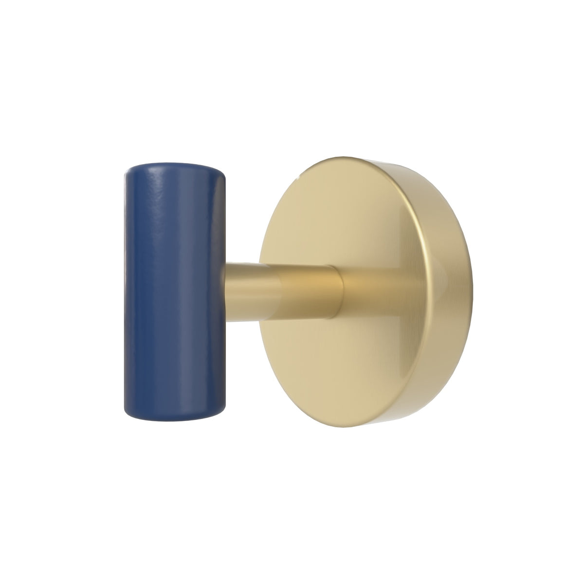 Brass and Cobalt color Swift Hook Dutton Brown hardware