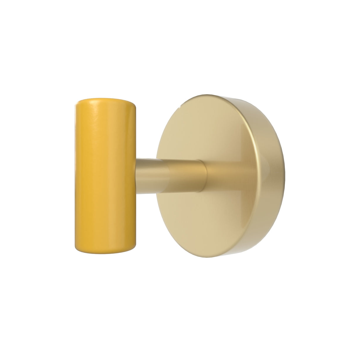 Brass and Ochre color Swift Hook Dutton Brown hardware