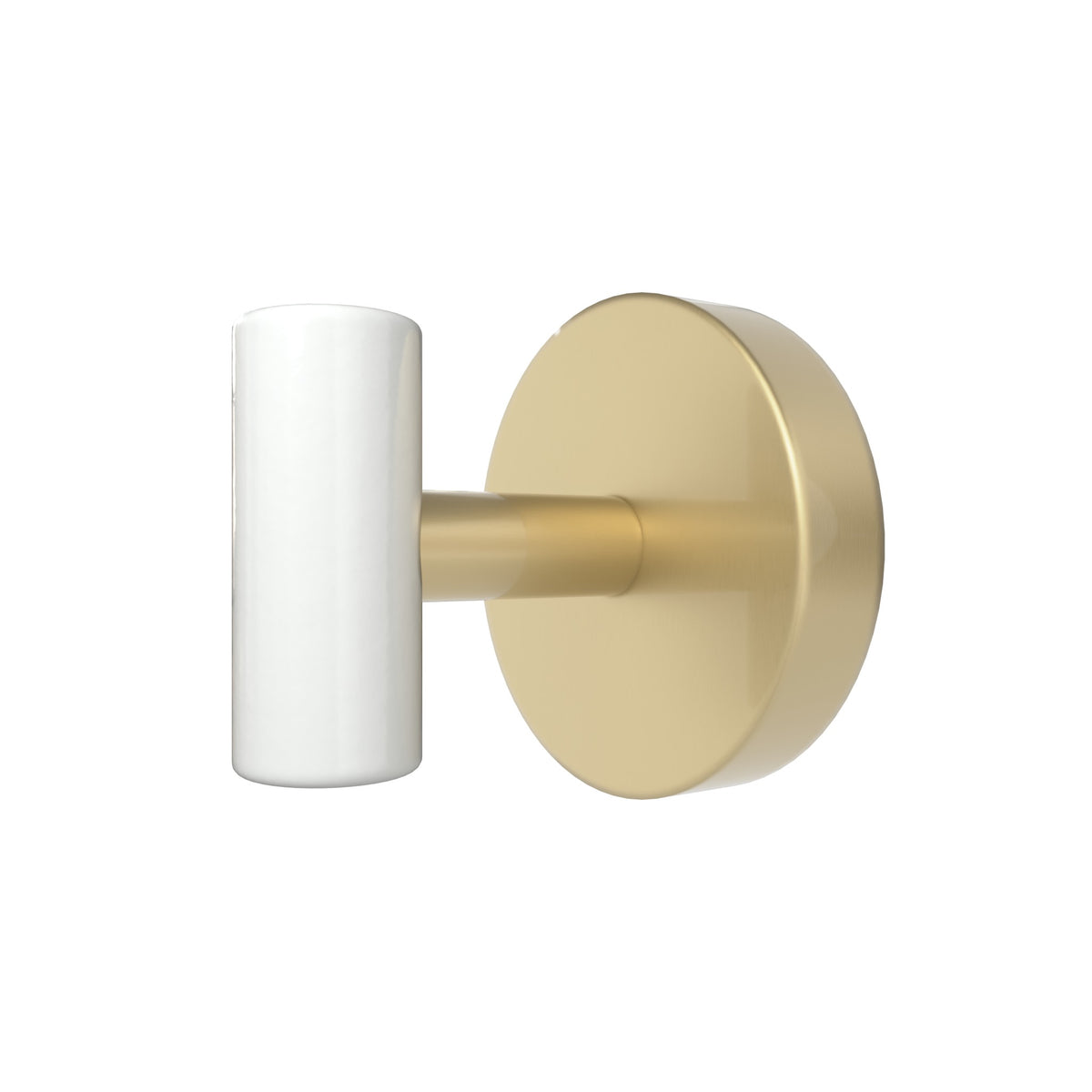 Brass and White color Swift Hook Dutton Brown hardware