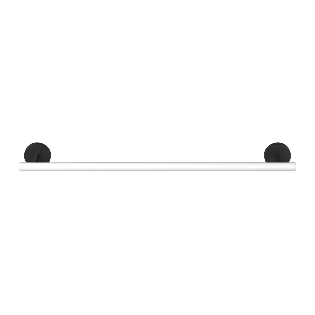 Black and White color Swift Towel Bar 18" Dutton Brown hardware