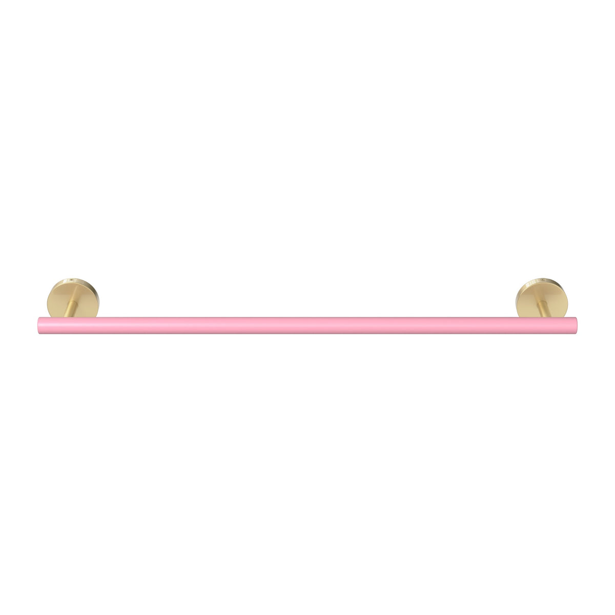Brass and Pinkaboo color Swift Towel Bar 18" Dutton Brown hardware