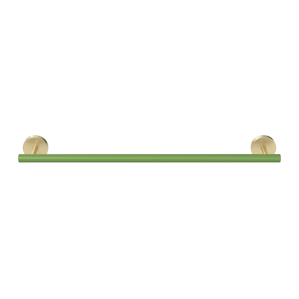 Brass and Python Green color Swift Towel Bar 18" Dutton Brown hardware