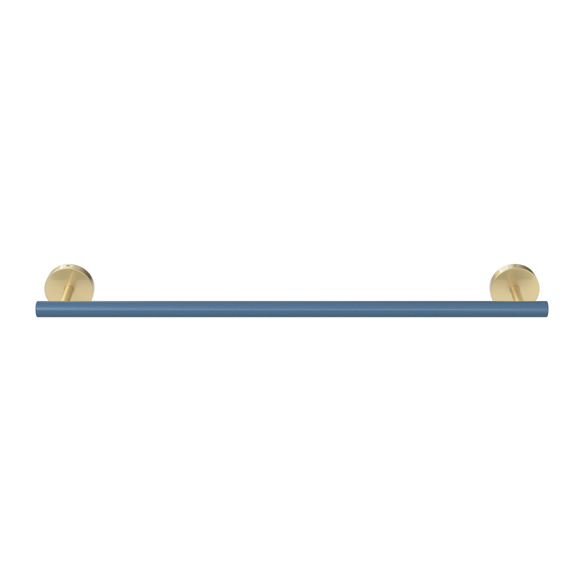 Brass and Slate Blue color Swift Towel Bar 18" Dutton Brown hardware