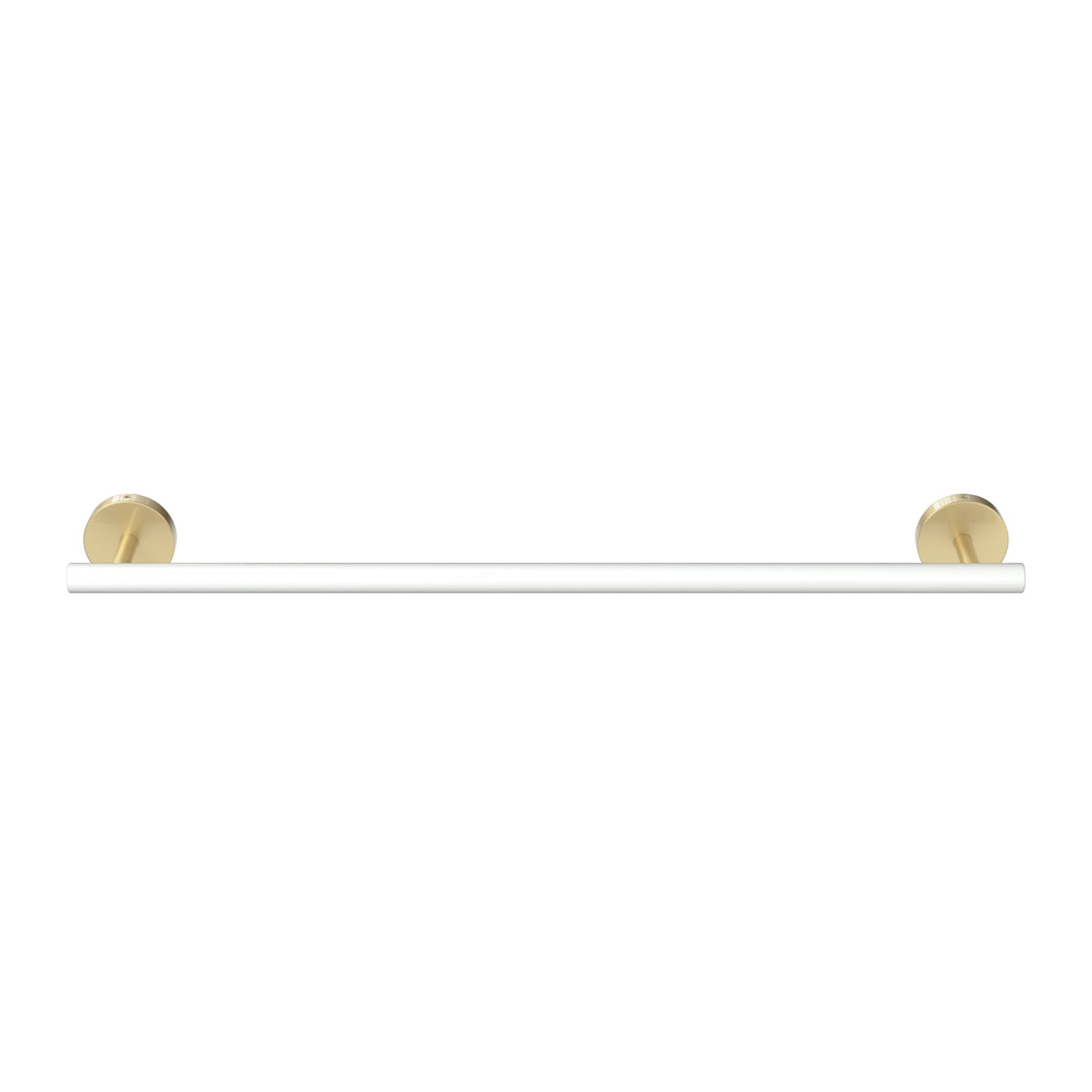 Brass and White color Swift Towel Bar 18" Dutton Brown hardware