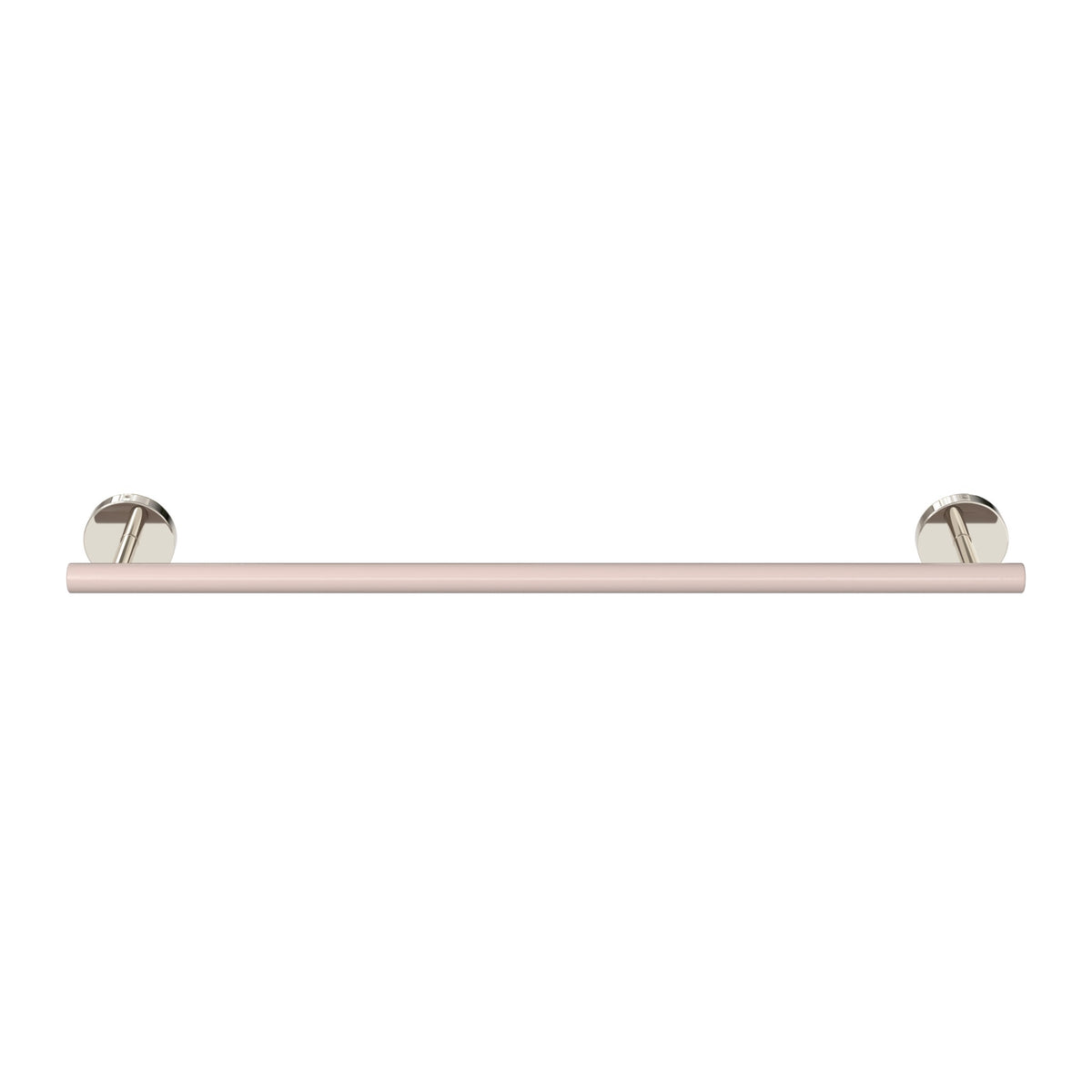 Nickel and Barely color Swift Towel Bar 18" Dutton Brown hardware
