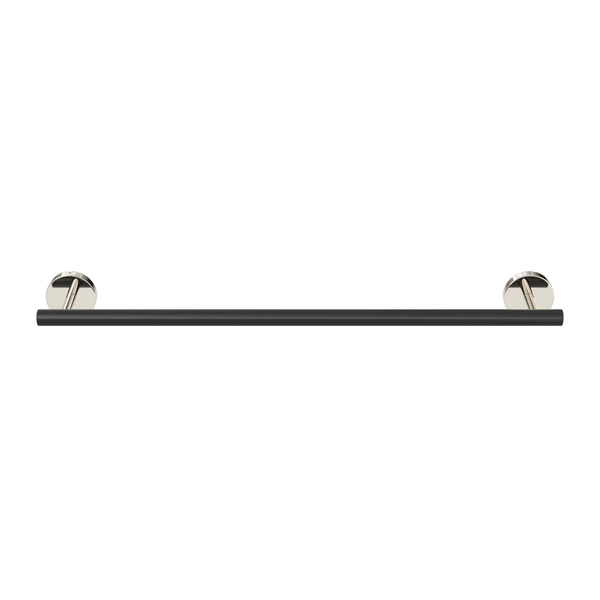 Nickel and Black color Swift Towel Bar 18" Dutton Brown hardware