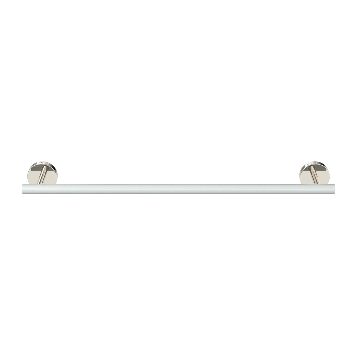 Nickel and Chalk color Swift Towel Bar 18" Dutton Brown hardware