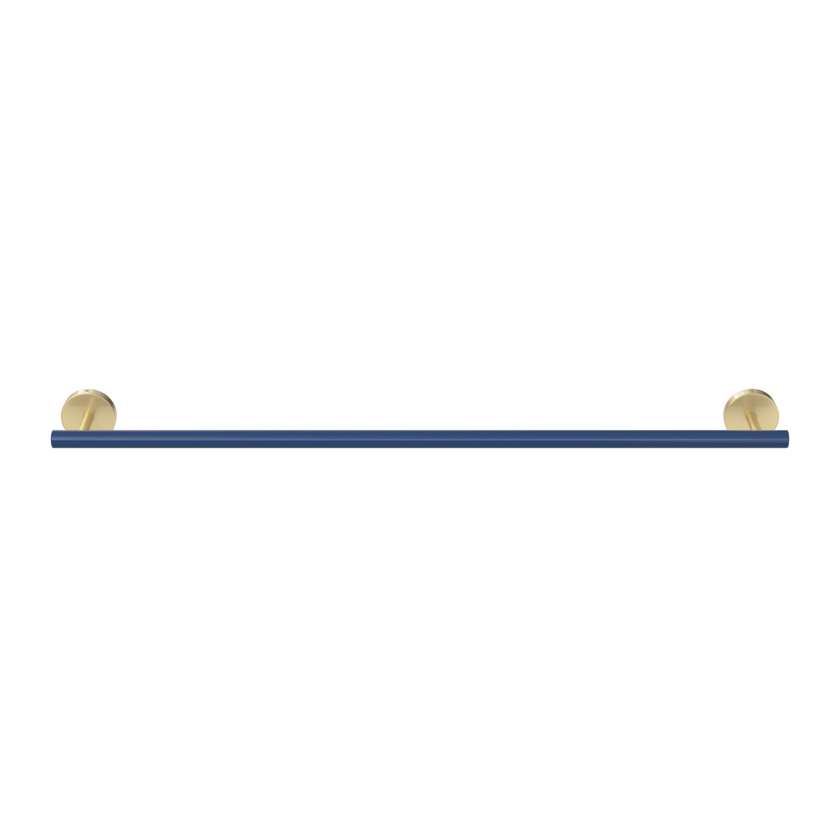 Brass and Cobalt color Swift Towel Bar 24" Dutton Brown hardware