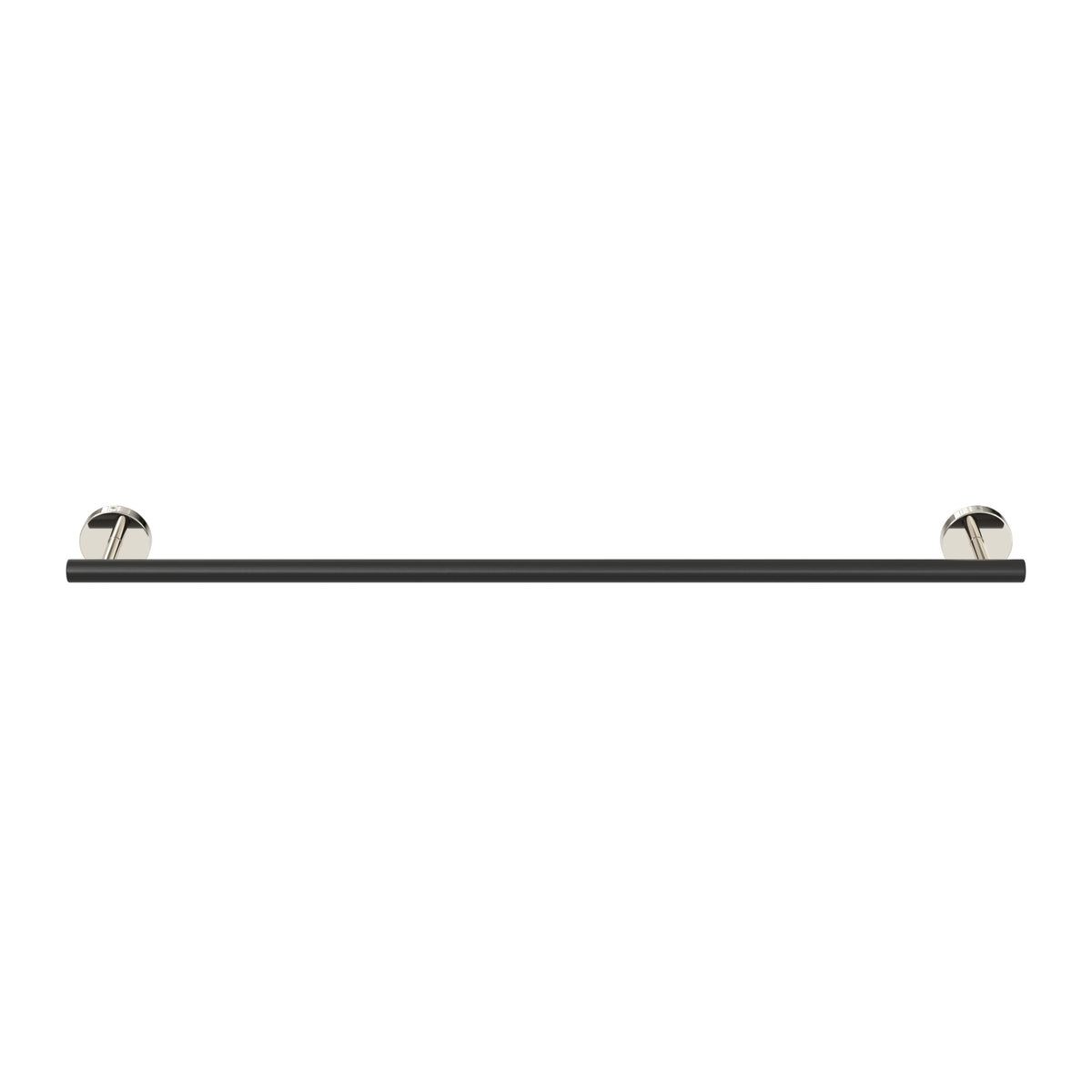 Nickel and Black color Swift Towel Bar 24" Dutton Brown hardware